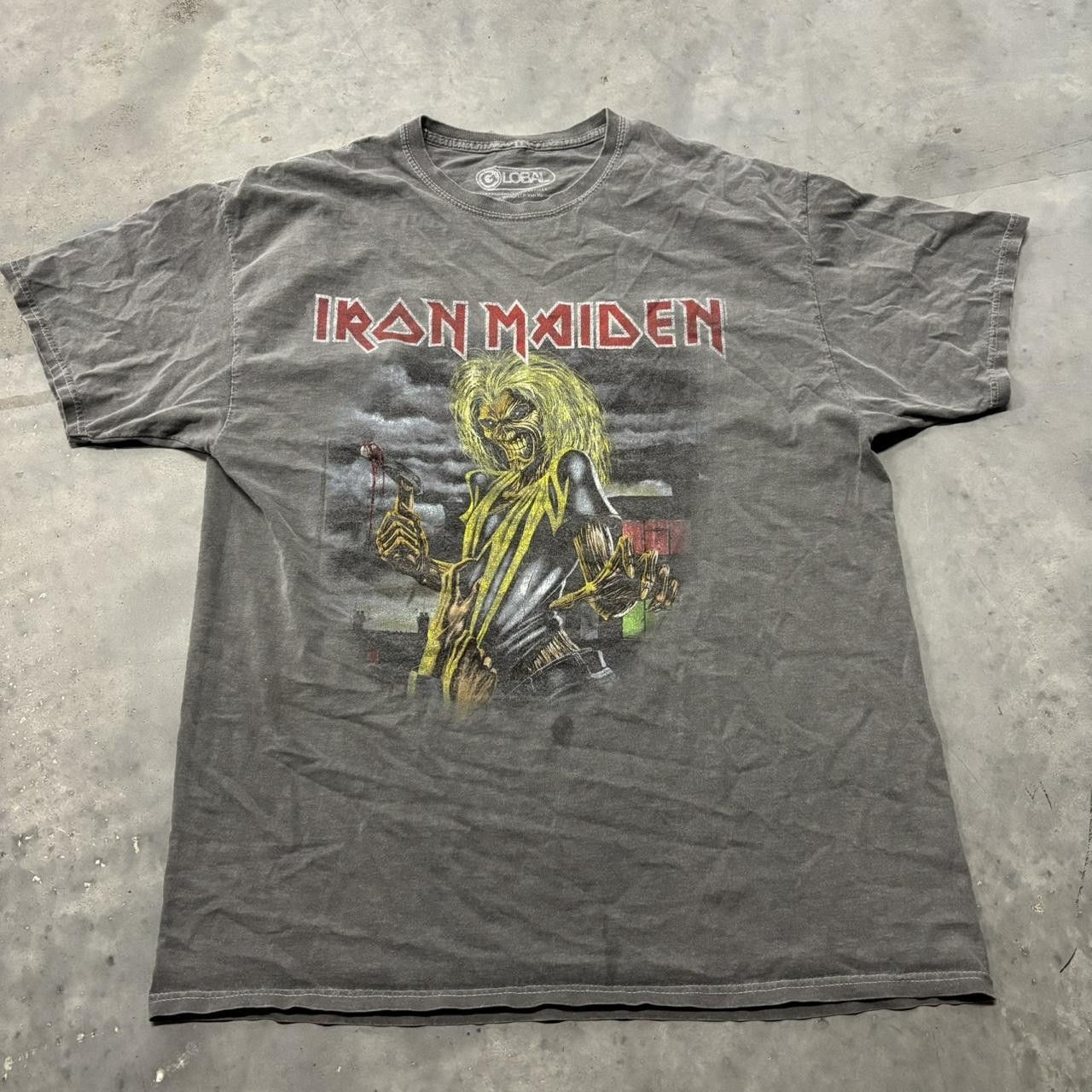 Band Tees × Vintage Vintage Y2K/2000s Faded Grey Iron Maiden Heavy Metal Band Graphic Tee! Size US L / EU 52-54 / 3 - 1 Thumbnail