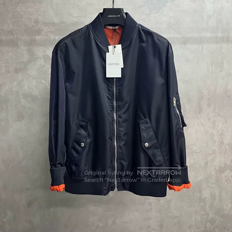 Valentino Valentino Blue back logo zipper bomber jacket Size US M / EU 48-50 / 2 - 1 Thumbnail