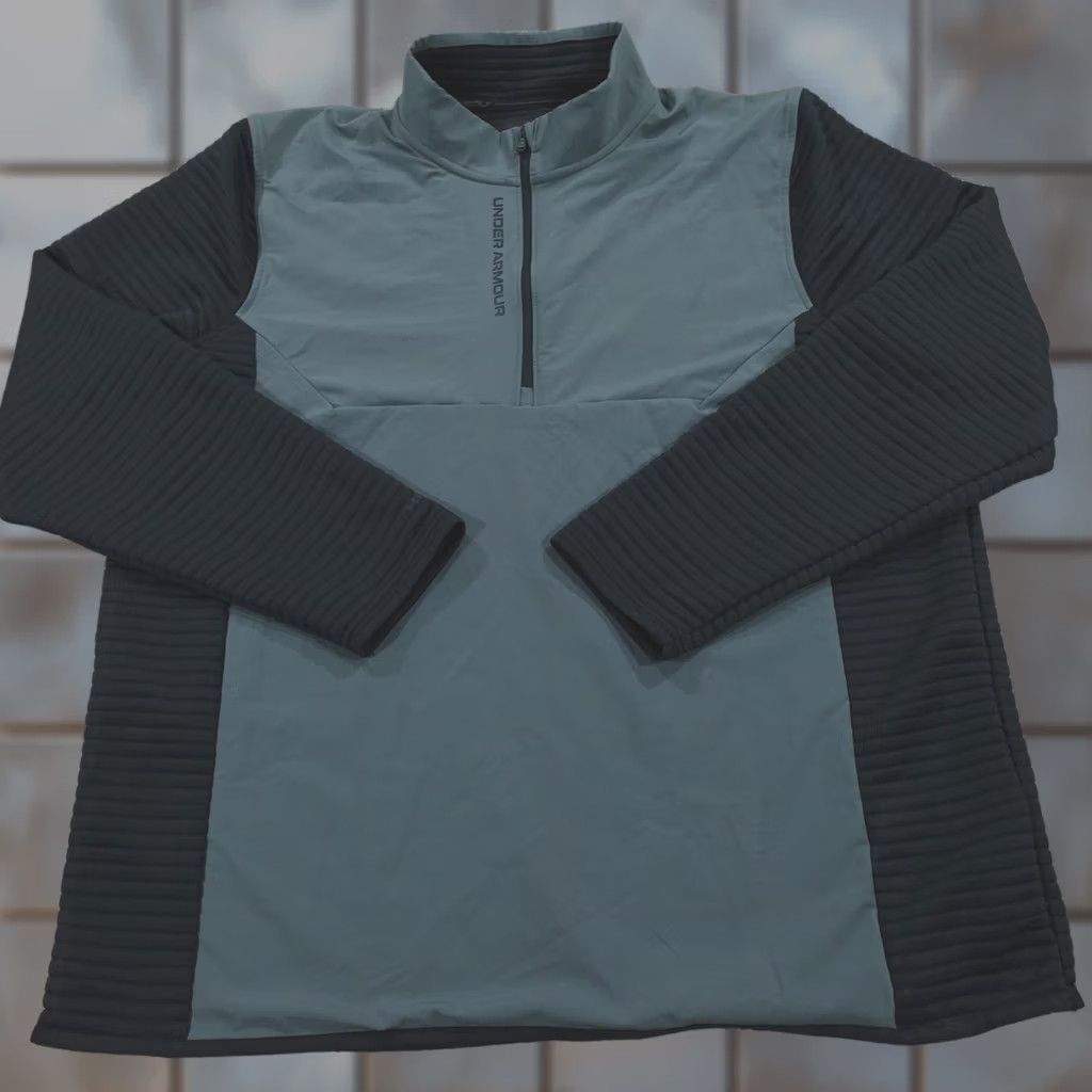 Under Armour Sweater Mens 2XL Gray 1/4 Zip Coldgear Storm Loose Pullover Sports Outdoor Long Sleeve, Men's (Size Xxl)