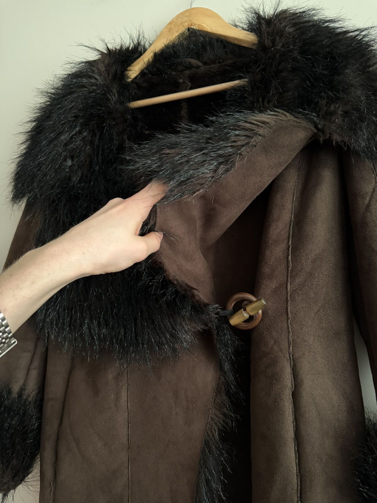 Vintage Vintage 00’s Penny Lane Faux Fur Trim Jacket Fur Trim Jacket Size M / US 6-8 / IT 42-44 - 5 Thumbnail