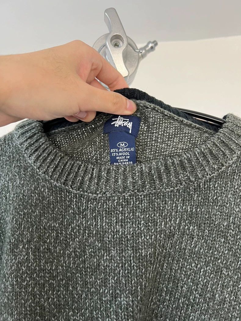 Stussy stussy Mottled green patchwork wool-blend embroidered sweat Size US M / EU 48-50 / 2 - 4 Thumbnail