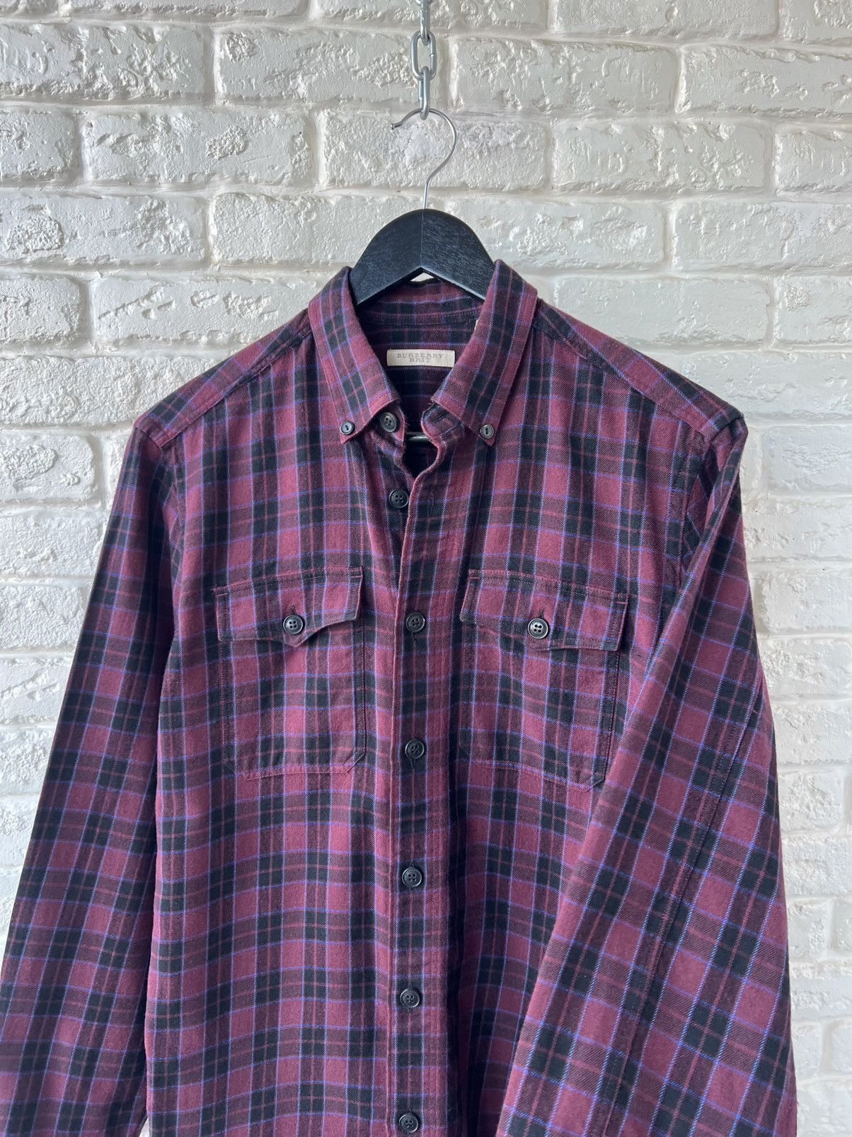 Burberry Burberry Brit Checked Wool Button Up Shirt Size US M / EU 48-50 / 2 - 2 Thumbnail