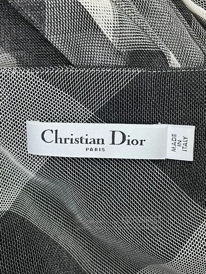 Dior Dior Black and white gray colour block plaid mesh skirt Size 27" / US 4 / IT 40 - 3 Thumbnail