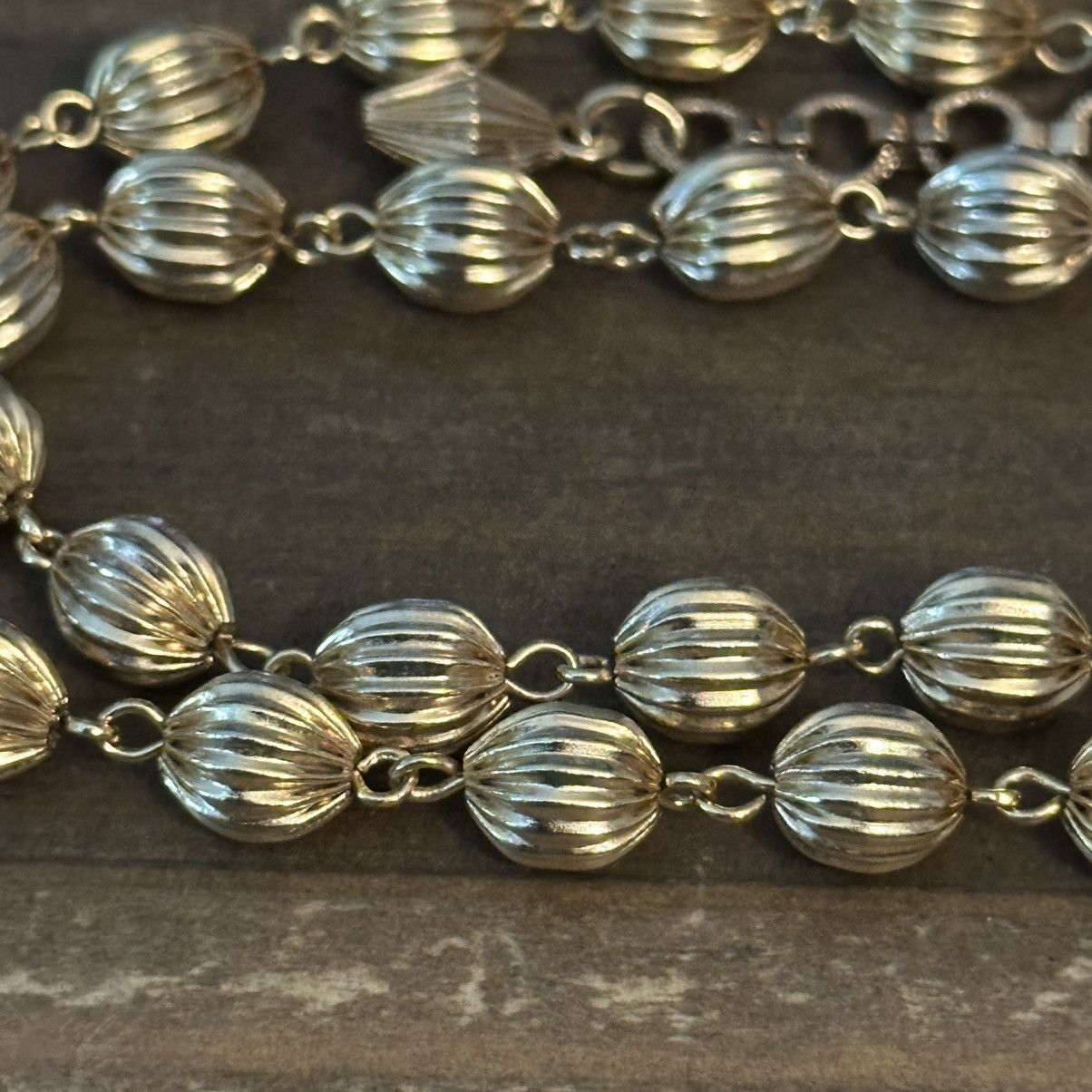 Monet Vintage Monet gold tone ribbed ball bead choker necklace Size ONE SIZE - 4 Thumbnail