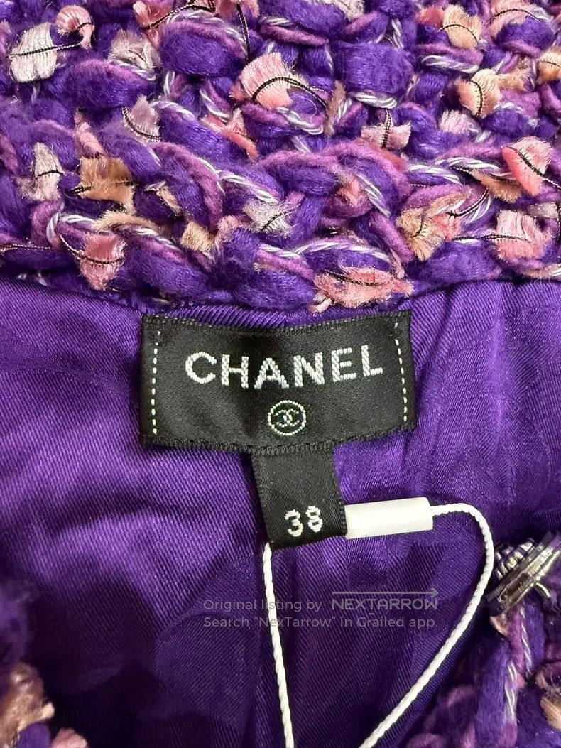 Chanel Chanel Purple tweed short sleeves Size XS / US 0-2 / IT 36-38 - 3 Thumbnail