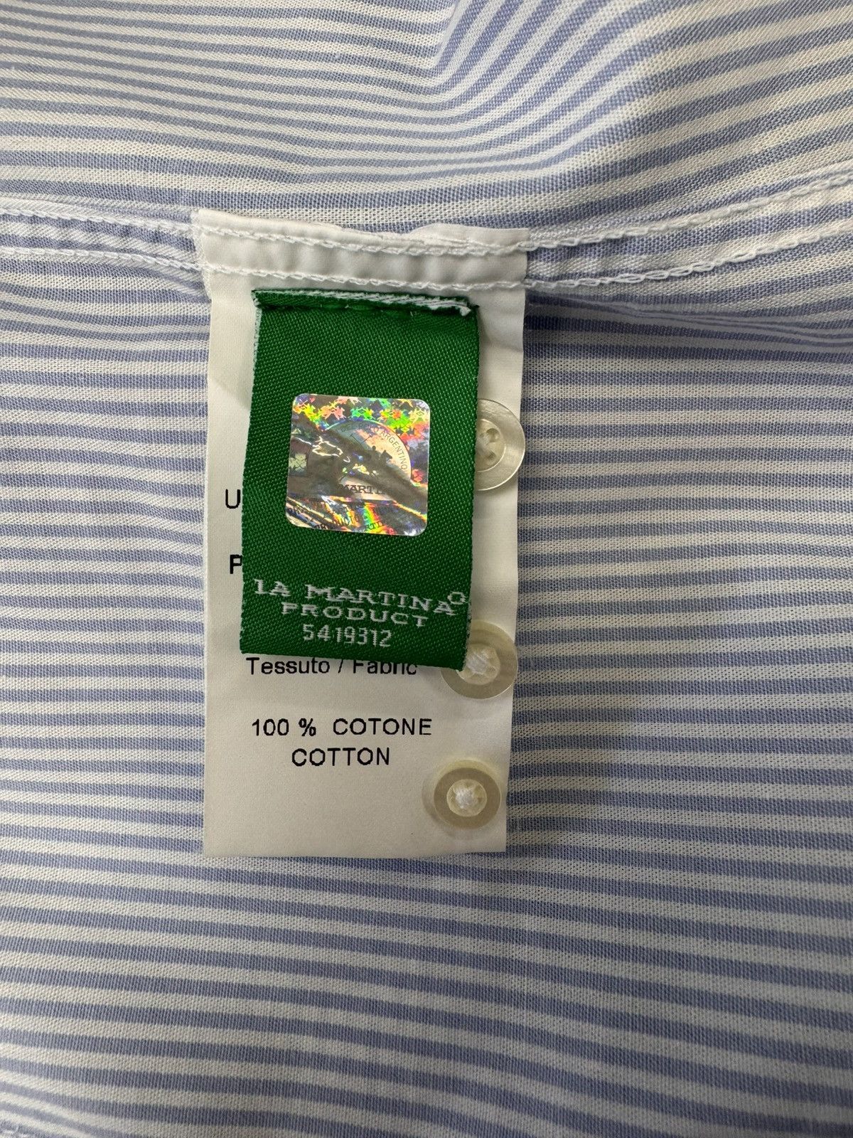 La Martina La Martina Men Striped Shirt Blue/White Size S Size US S / EU 44-46 / 1 - 3 Thumbnail