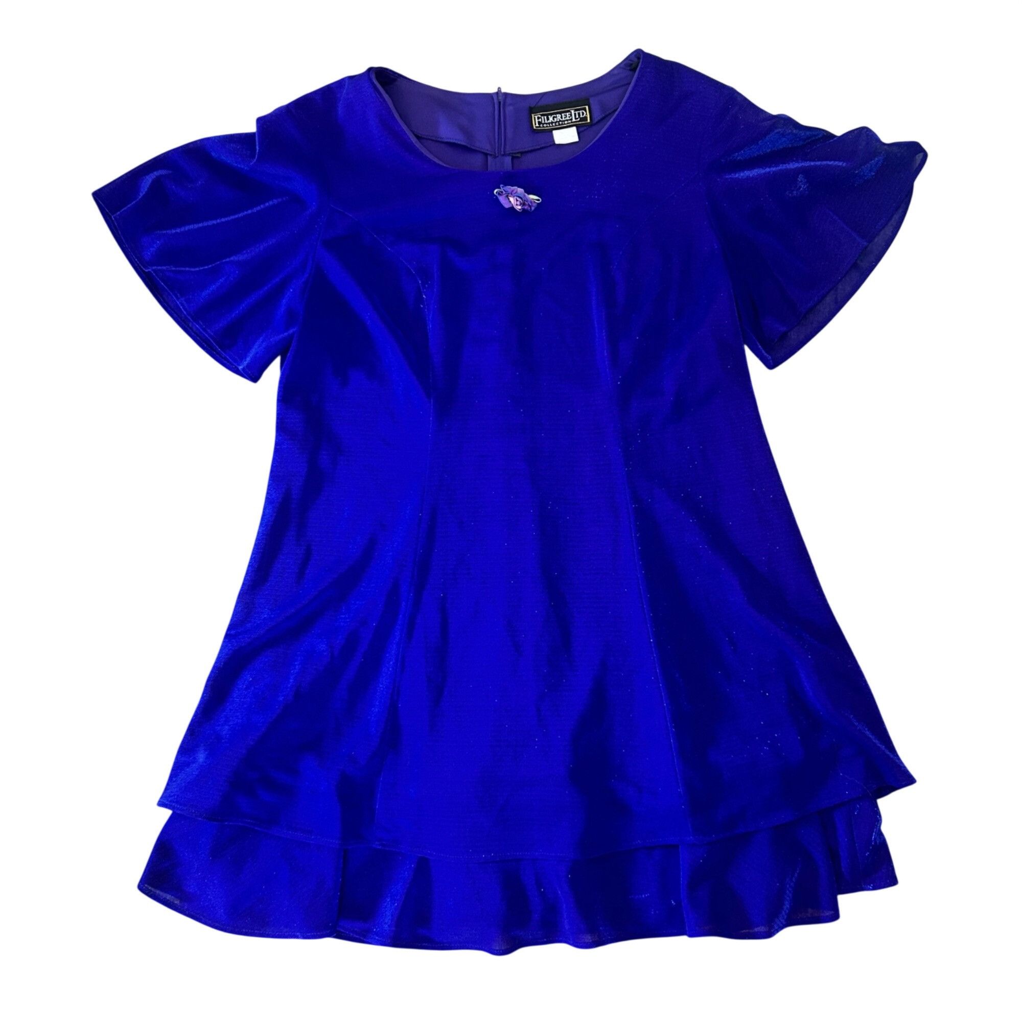 Vintage Vintage Purple Babydoll Shimmering Metallic Flutter Sleeve D Size XXL / US 16-18 / IT 52-54 - 1 Thumbnail