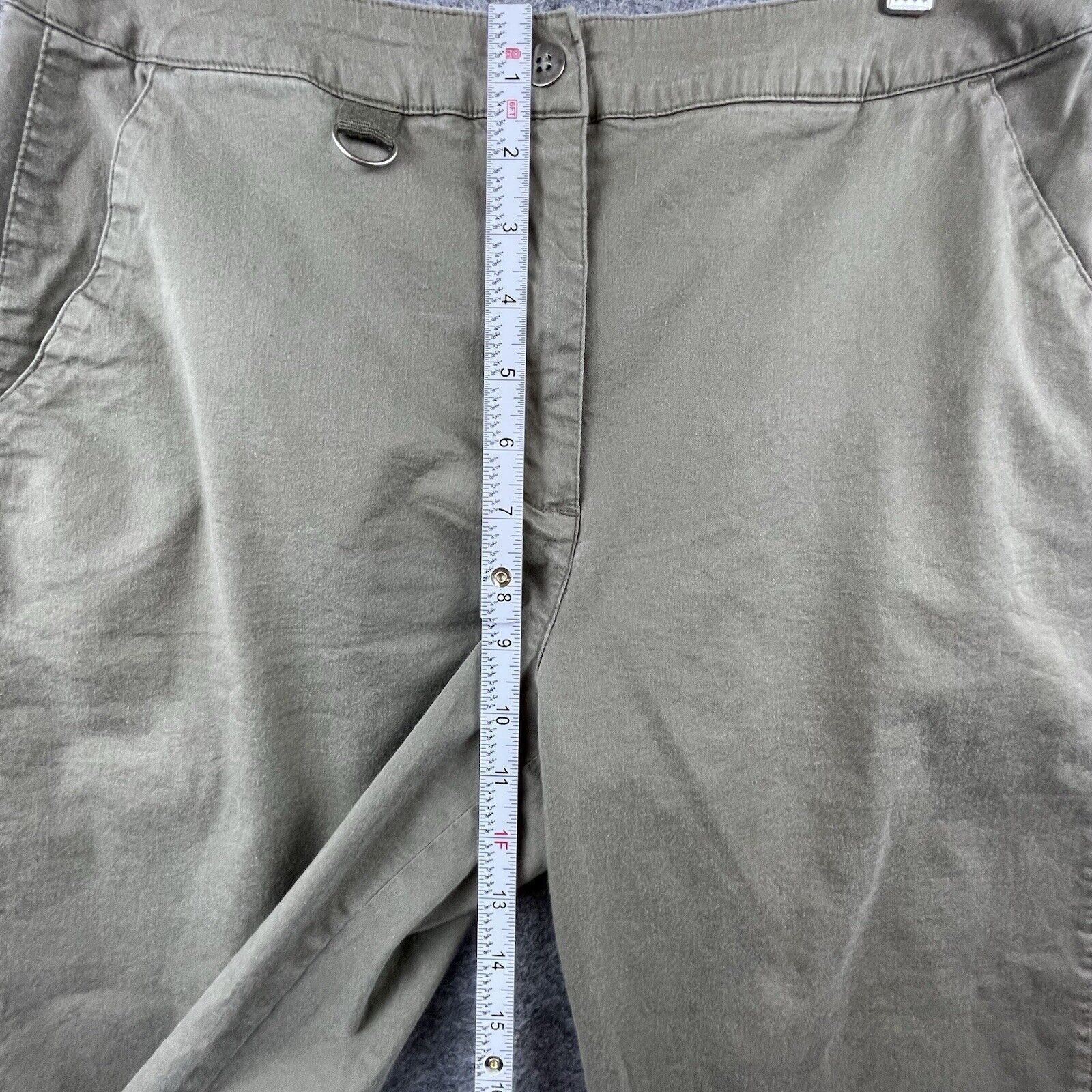 Chicos Chico's Design Pants Womens 1 Small Olive Straight Crop Wide Size 29" - 7 Thumbnail