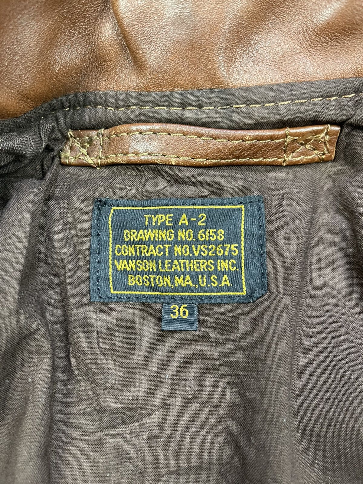 Vanson Leathers Vtg Vanson Leather Type A-2 Flight Jacket Size US XS / EU 42 / 0 - 18 Thumbnail