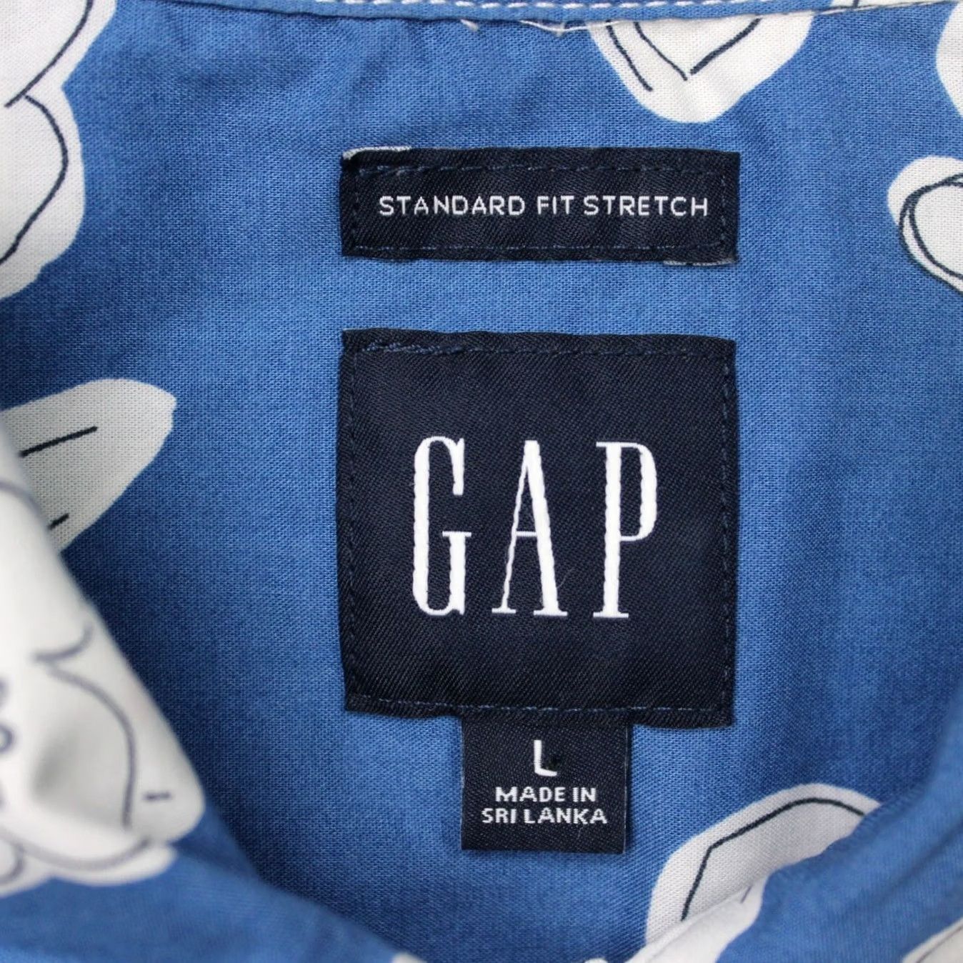 Gap GAP Shirt Mens Large Blue Floral Poplin Button-Up Short Sleeve Regular Fit Tropical Style Size US L / EU 52-54 / 3 - 6 Thumbnail