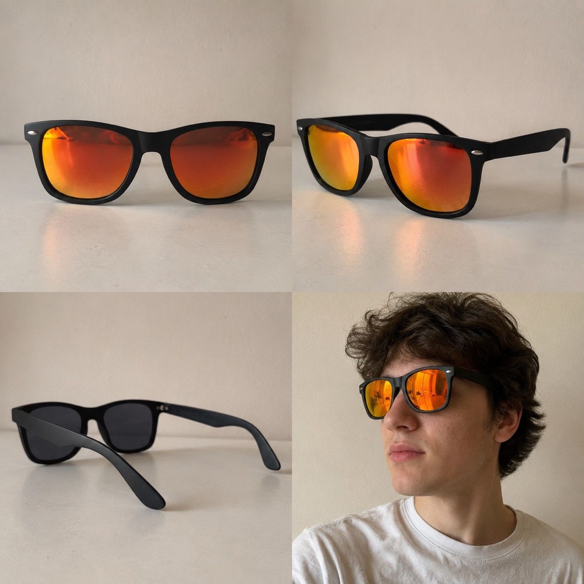 Other Black frame orange mirror lens sunglasses Y2K streetwear Size ONE SIZE - 5 Thumbnail