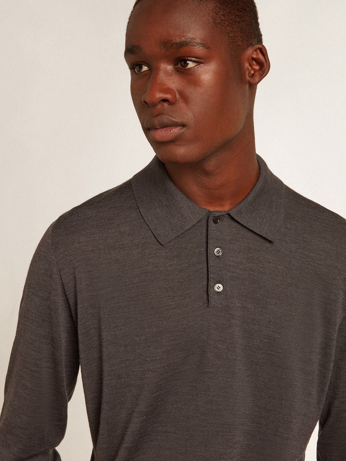 Golden Goose o1s22i1n1224 Polo Wool Shirt in Grey Size US S / EU 44-46 / 1 - 2 Thumbnail