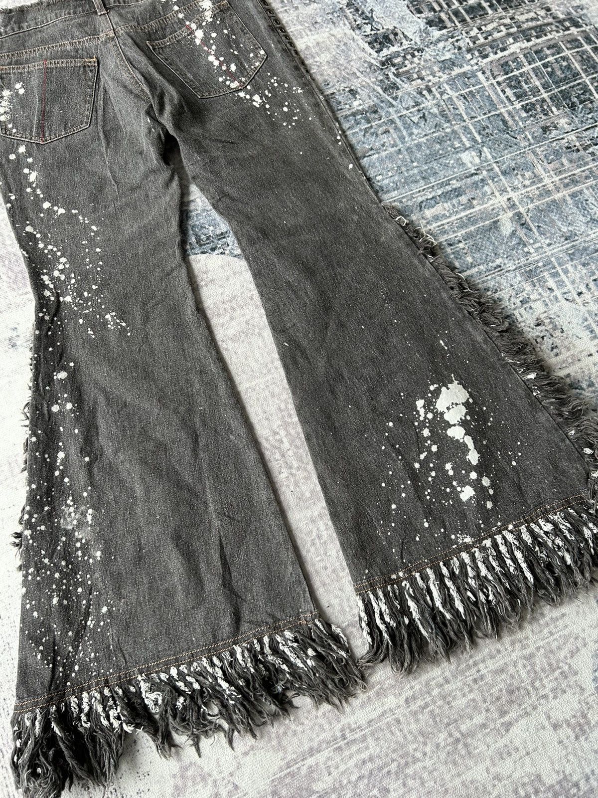 14th Addiction Flared Punk Style Painted Jeans Size US 29 - 9 Thumbnail