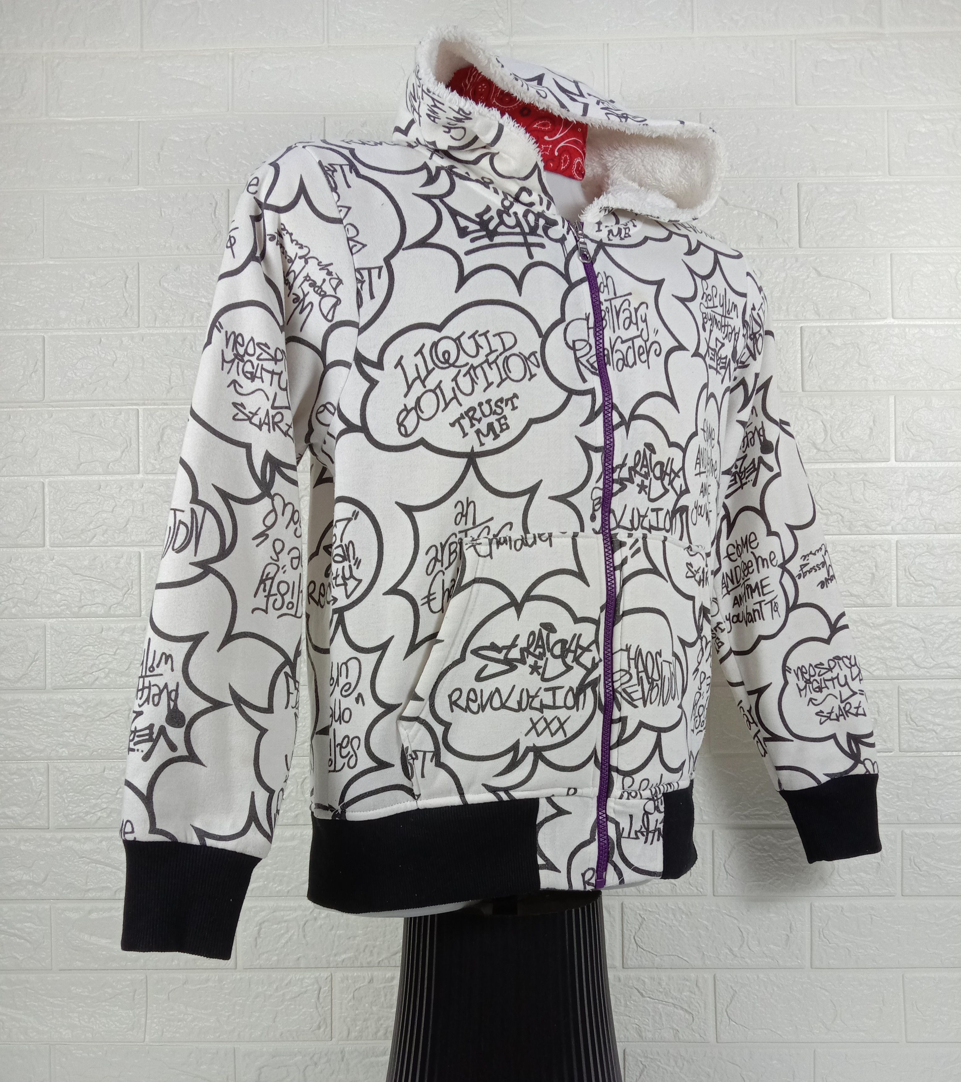 Japanese Brand Vintage Defective Struct Full Print Zipper Hoodie Size US M / EU 48-50 / 2 - 2 Thumbnail