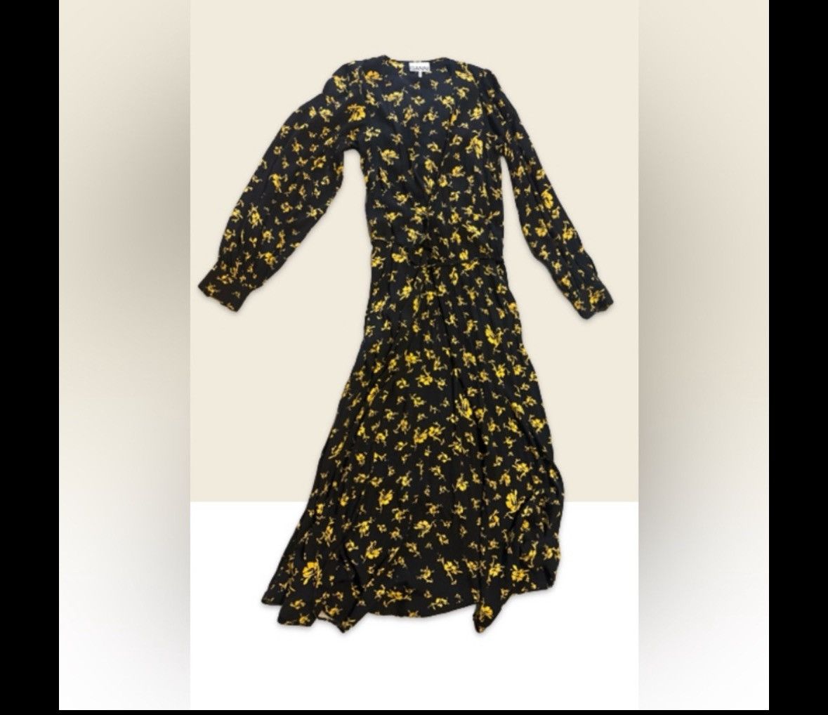 Ganni Black floral wrap dress Size XS / US 0-2 / IT 36-38 - 2 Thumbnail