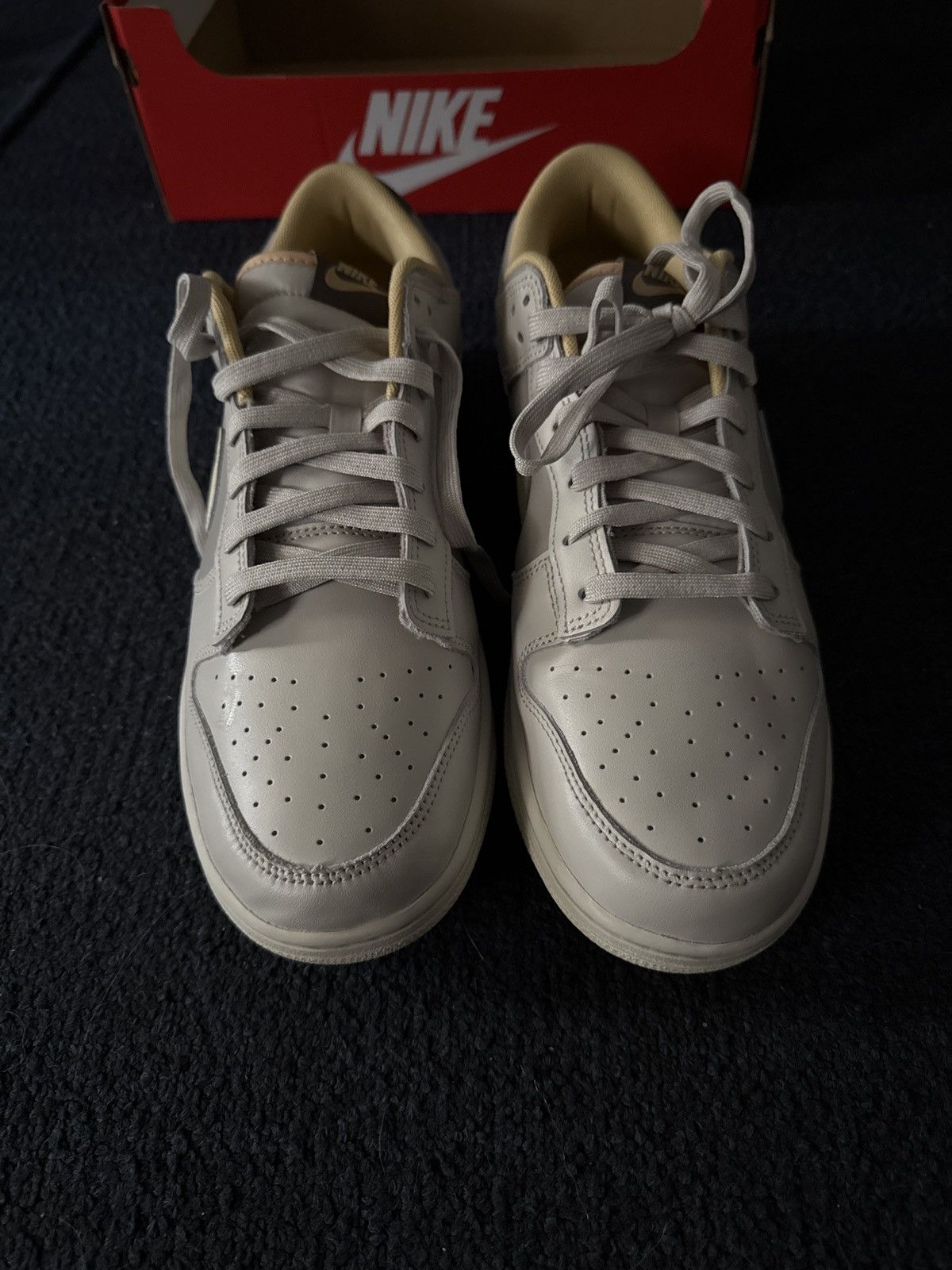 Nike Nike Dunk Low Retro White Bone Wild Mango Size US 11.5 / EU 44-45 - 3 Thumbnail