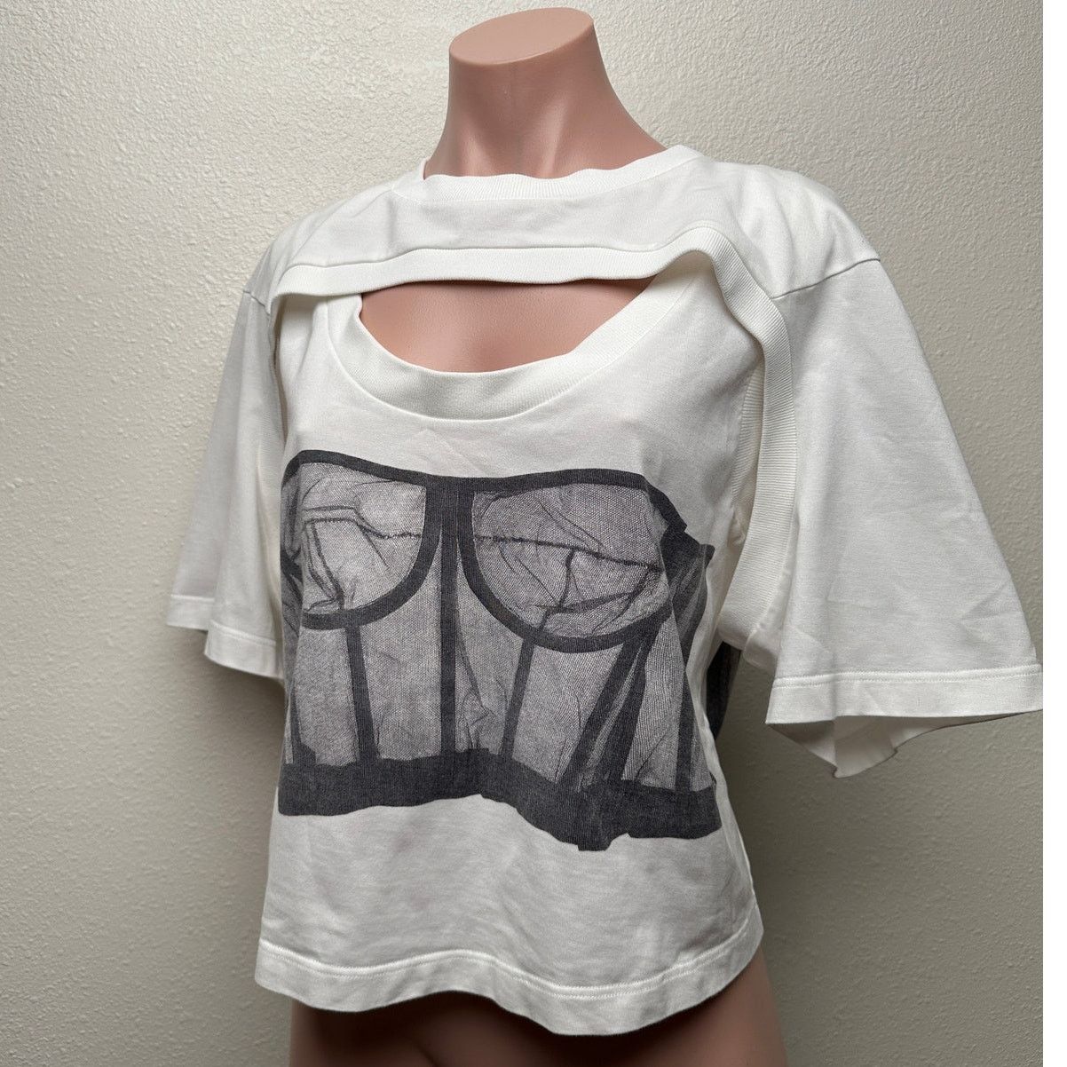 Alexander McQueen Alexander McQueen T-Shirt White Womens US M Corset Size M / US 6-8 / IT 42-44 - 2 Thumbnail