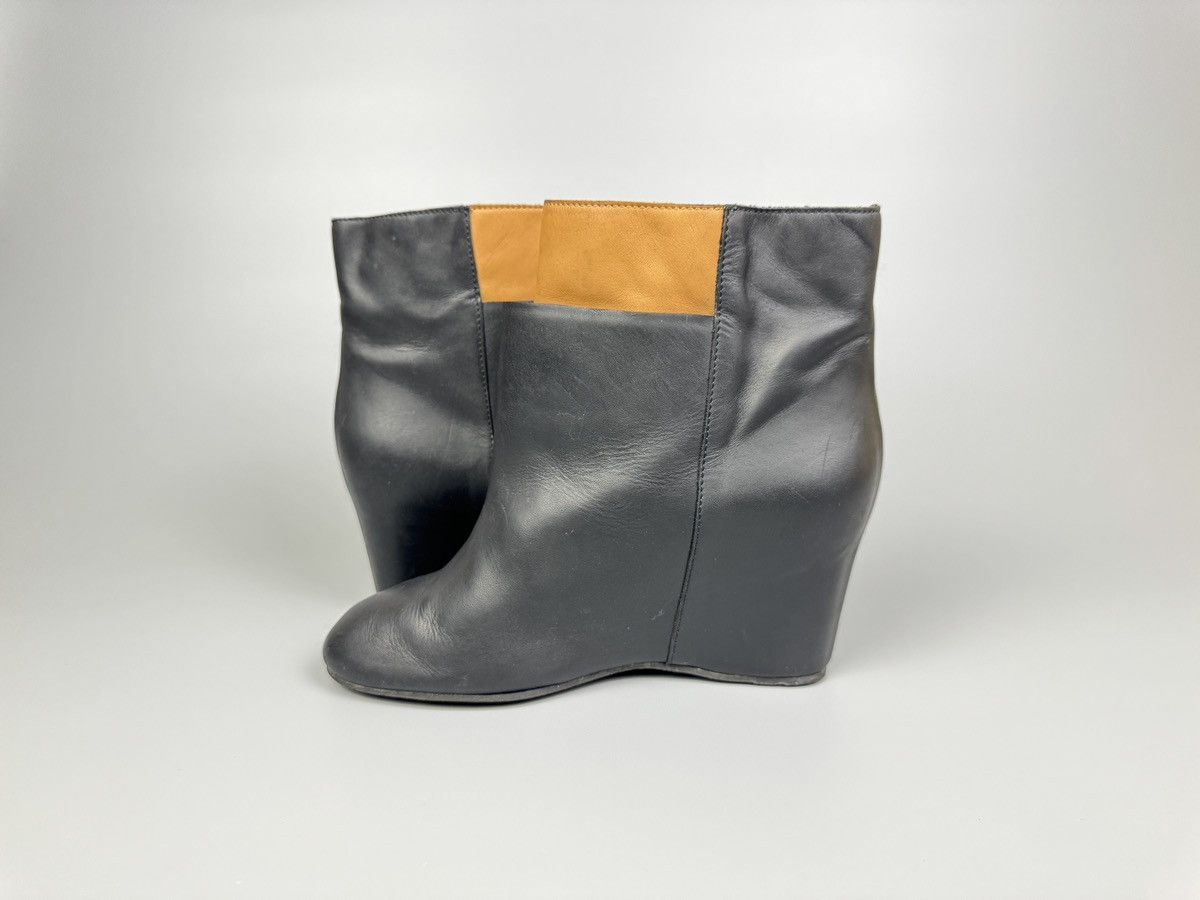 MM6 MM6 Maison Martin Margiela - Black/Beige Leather Wedge Boots Size US 8 / IT 38 - 7 Thumbnail
