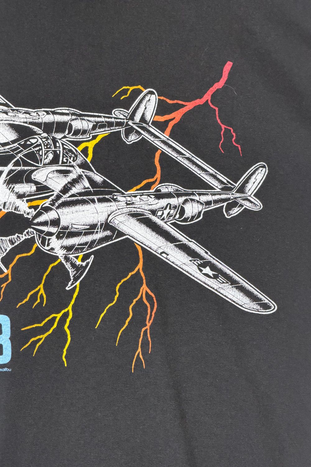 Hanes Vintage P-38 Lightning Aircraft Tee USA Made Single Stitch Size US XL / EU 56 / 4 - 7 Thumbnail
