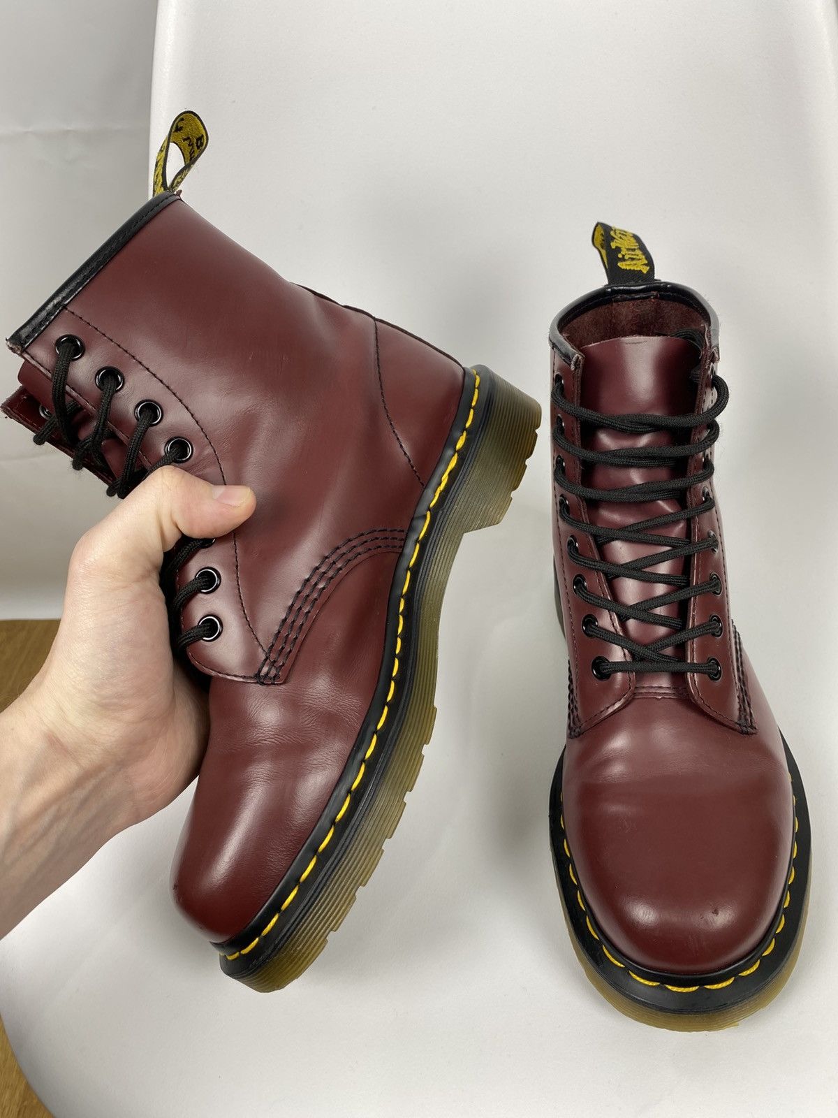 Dr. Martens × Vintage Dr Martens Vintage 1460 Bordeaux Leather Boots size 39 Size US 9 / IT 39 - 6 Thumbnail