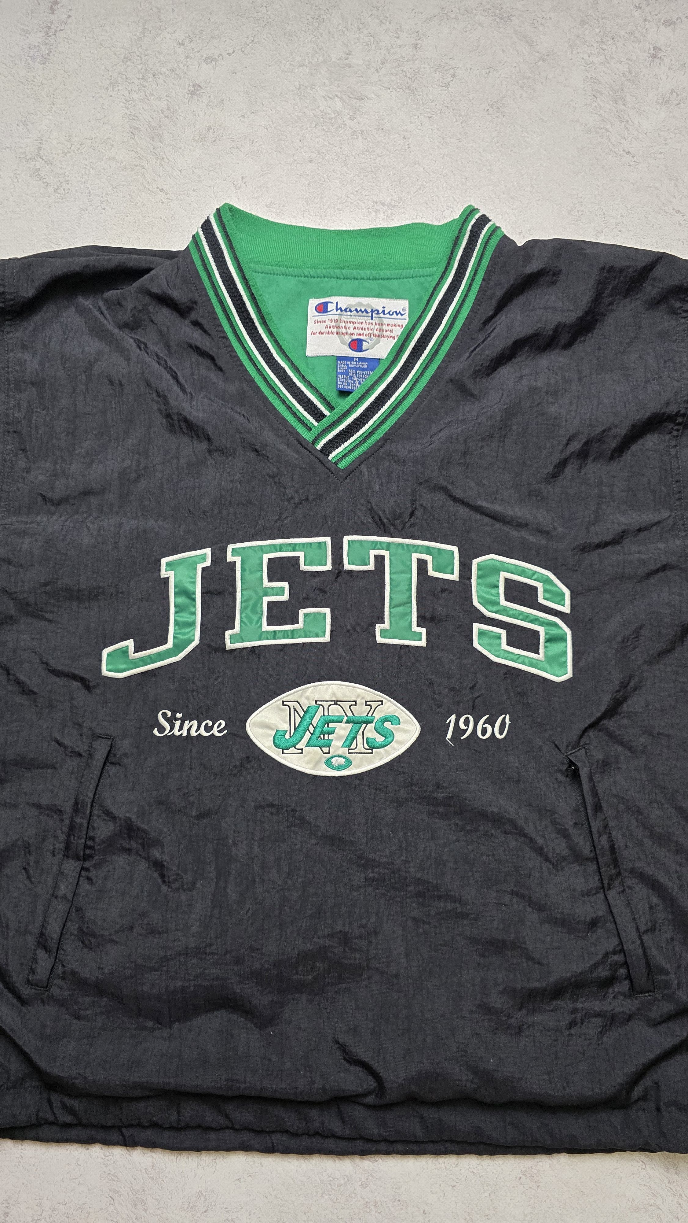 Champion Vintage Champion New York Jets NFL Pullover Jacket Y2K Nylon Size US M / EU 48-50 / 2 - 10 Thumbnail