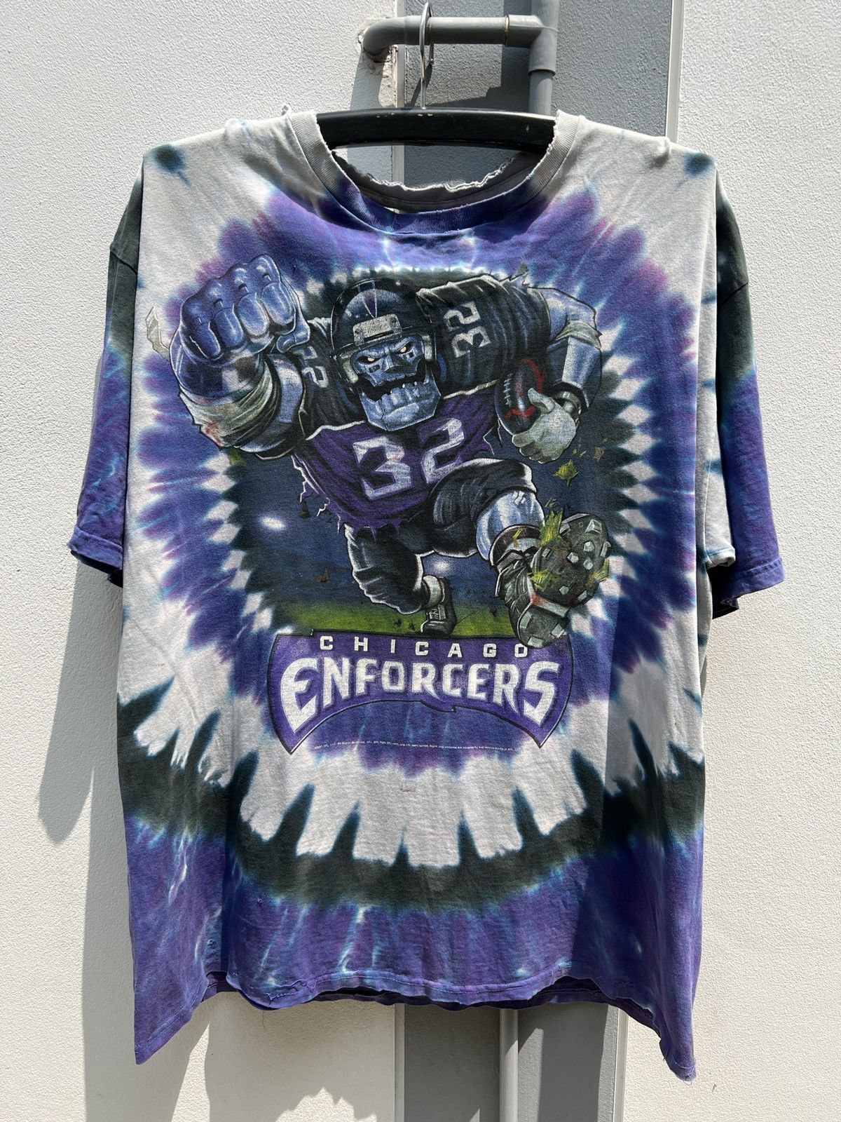 Vintage Chicago Enforcers XFL Tee Distressed Faded Thrashed