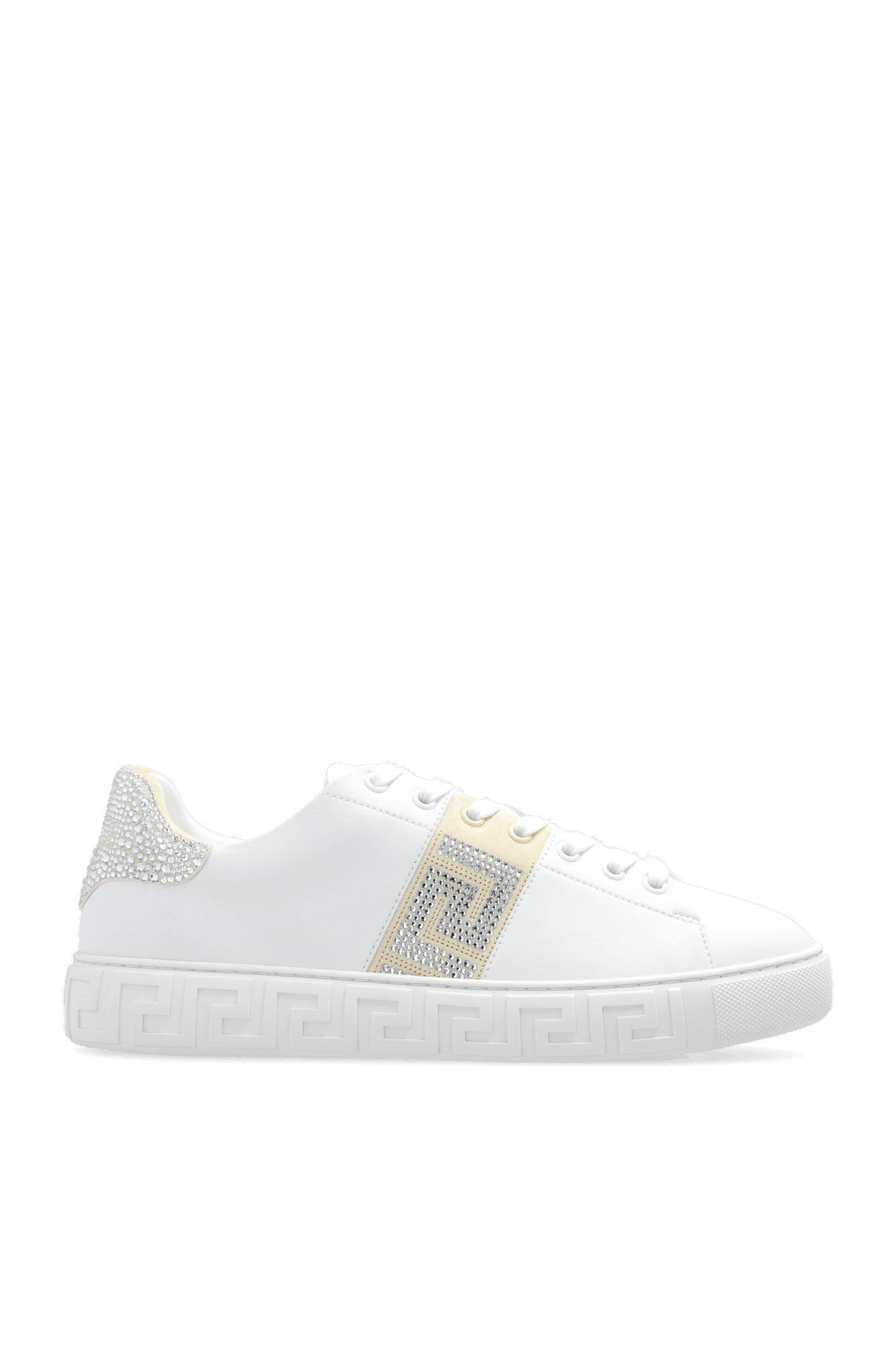 o1s22i1n1024 Greca Crystal Sneakers in White