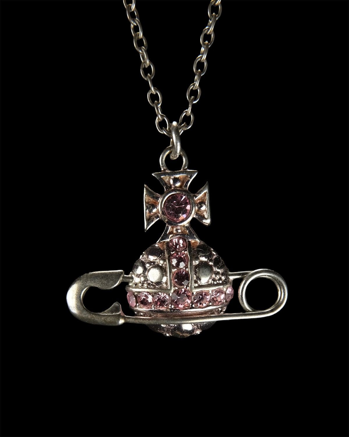 image of Vivienne Westwood Safety Pin Necklace in Pink, Men's