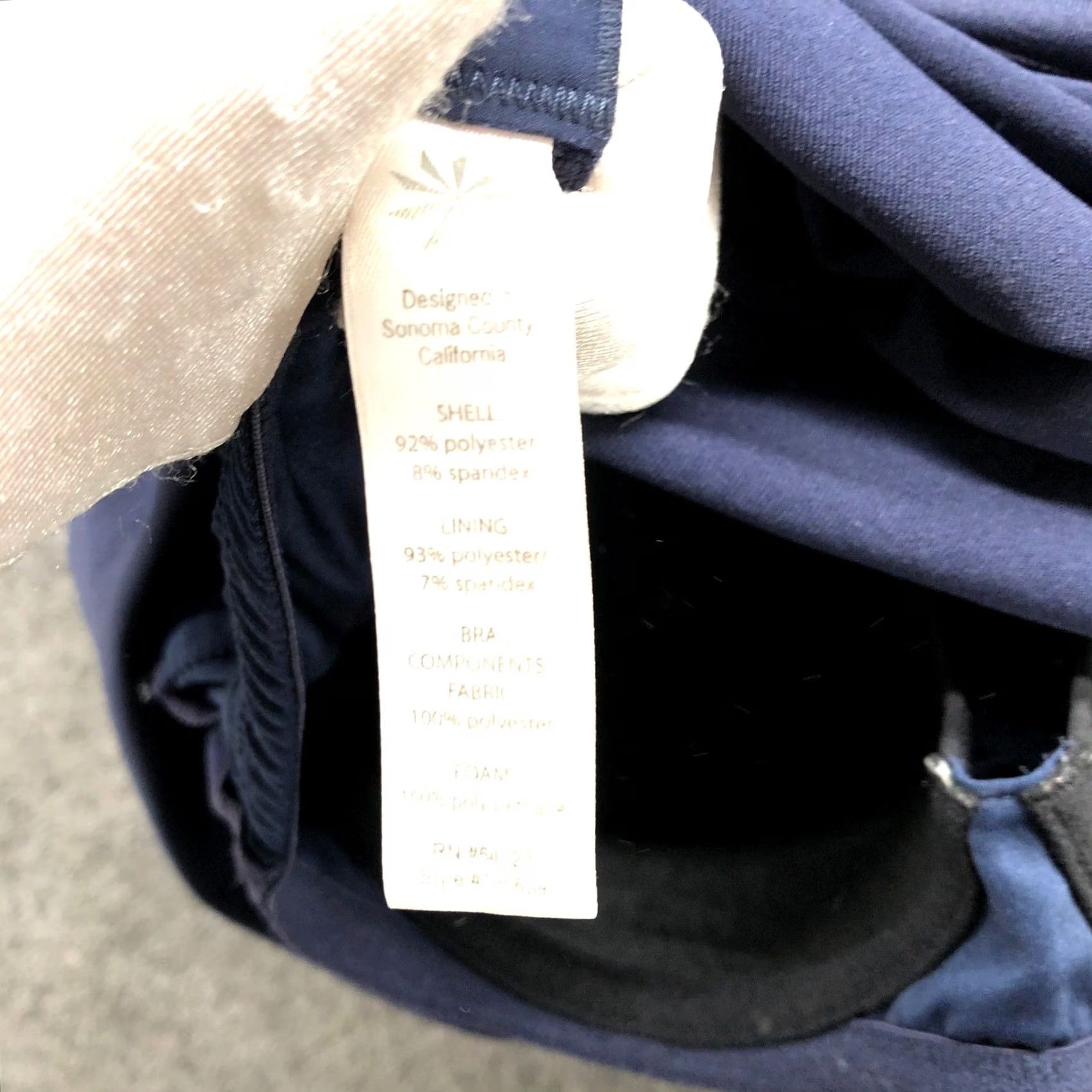Athleta Athleta V-Neck Support Tank Top Womens 36B Empire Navy Ruched Built in Bra Size XS / US 0-2 / IT 36-38 - 5 Thumbnail