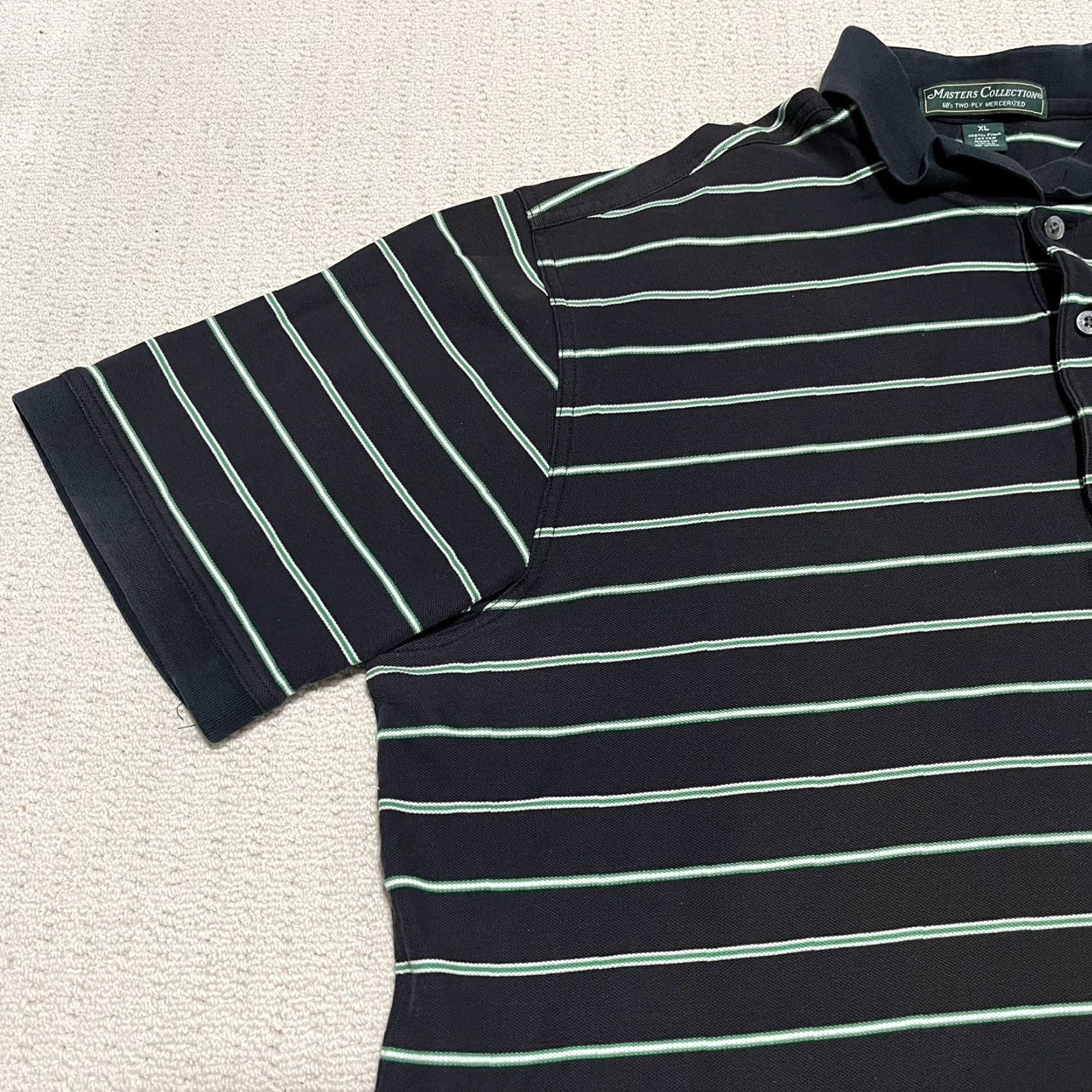 Vintage VINTAGE The Masters Collection Men's Golf Shirt XL Navy Green Stripe Polo READ Size US XL / EU 56 / 4 - 6 Thumbnail