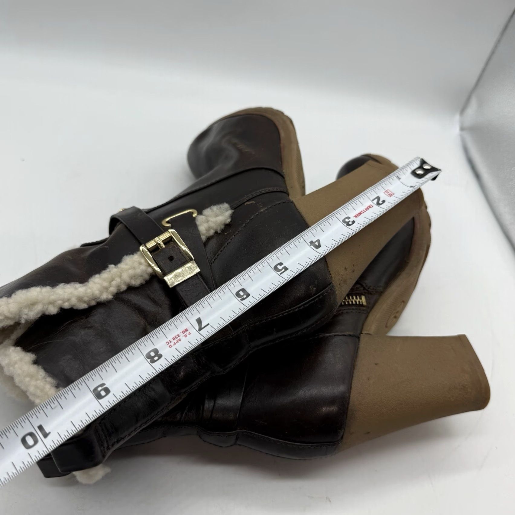 Michael Kors Michael Kors Leather High Heel Women 8.5 M Brown Booties Buckle Sherpa Zip Side Boots Womens 8.5 Brown Leather Heels Size US 9 / IT 39 - 2 Thumbnail