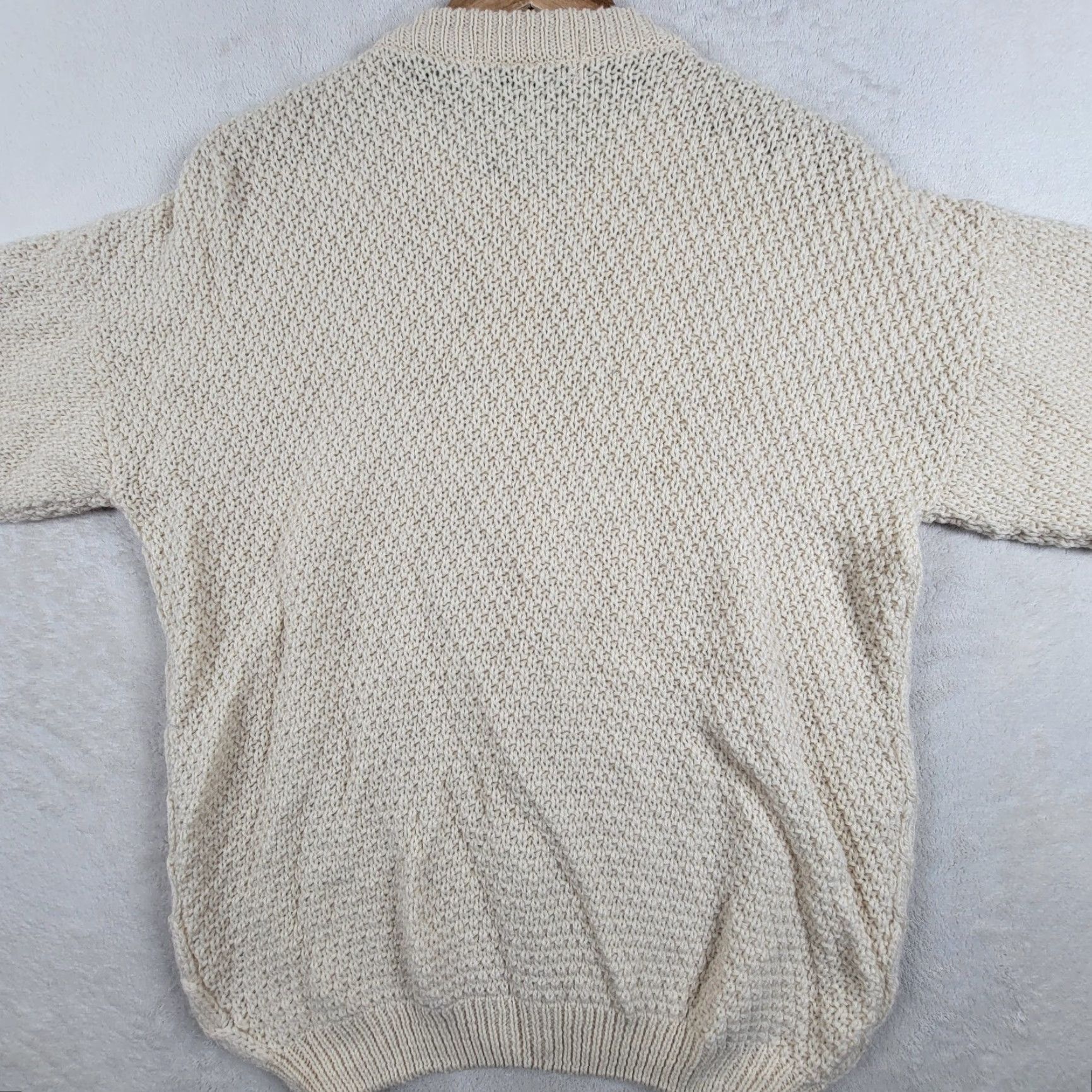 Highland 2000 VINTAGE Highland Cardigan Women Adult Regular Size M OffWhite Wool Cable Knit Scotland Size M / US 6-8 / IT 42-44 - 3 Thumbnail