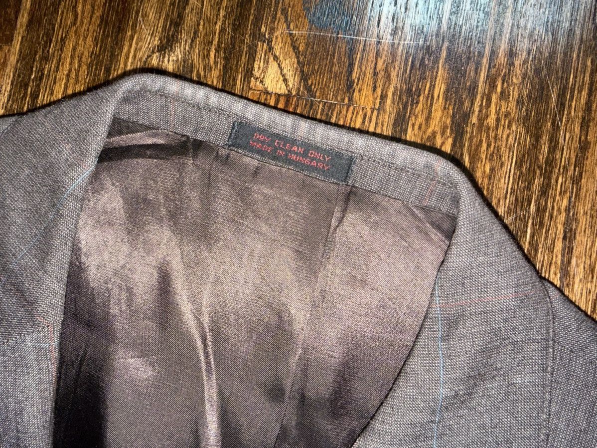 Savile Row Tailored Vintage Brown Plaid 2pc Suit Jacket & Pant Set ~44L Size 44L - 3 Thumbnail