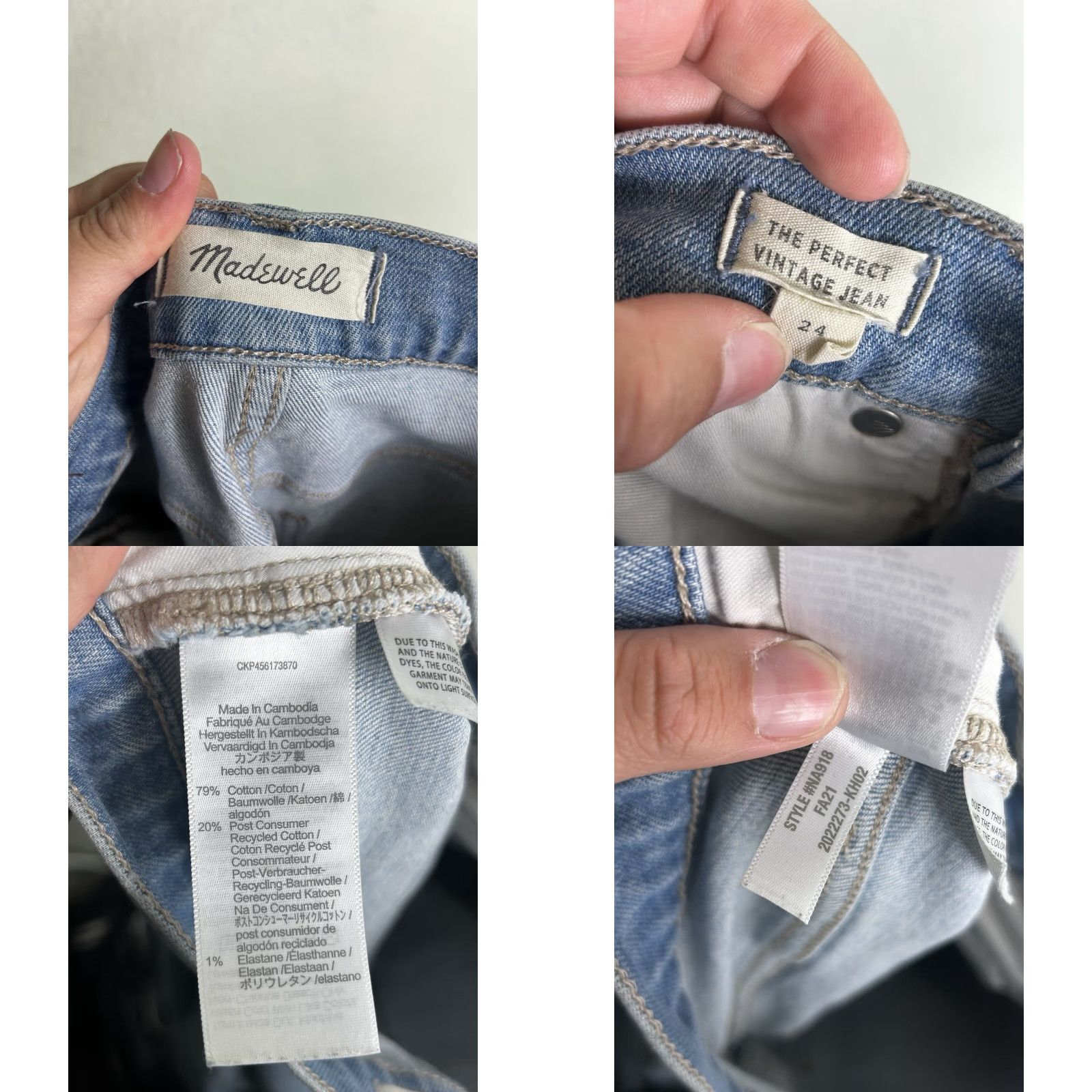 Madewell Madewell Womens Jeans Light Wash Vintage 24x27 Raw Hem Straight 24 25in Blue Size 42" / US 20 - 9 Thumbnail
