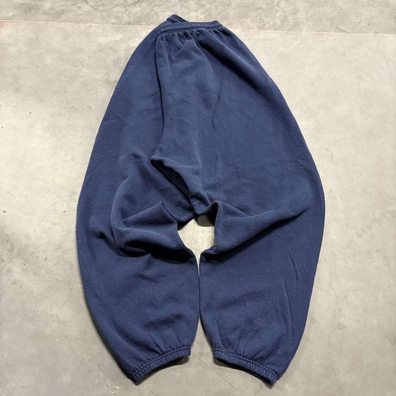 Japanese Brand × Vintage Crazy Vintage Y2K/2000s Baggy Navy Blue Sweatpants With no pockets! Size US 34 / EU 50 - 5 Thumbnail