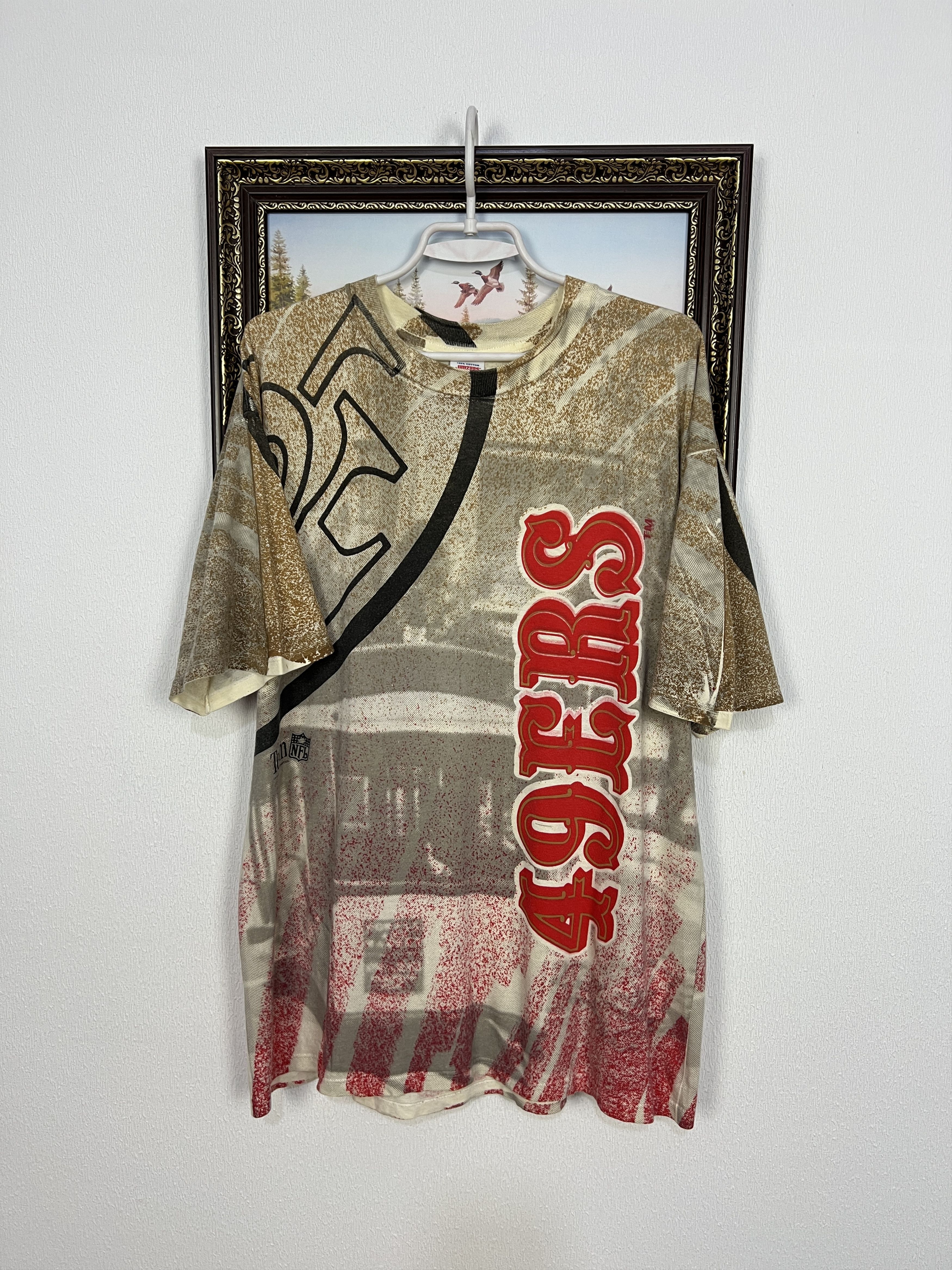 Vintage 90's San Francisco 49ERS All Over Print Tee Shirt