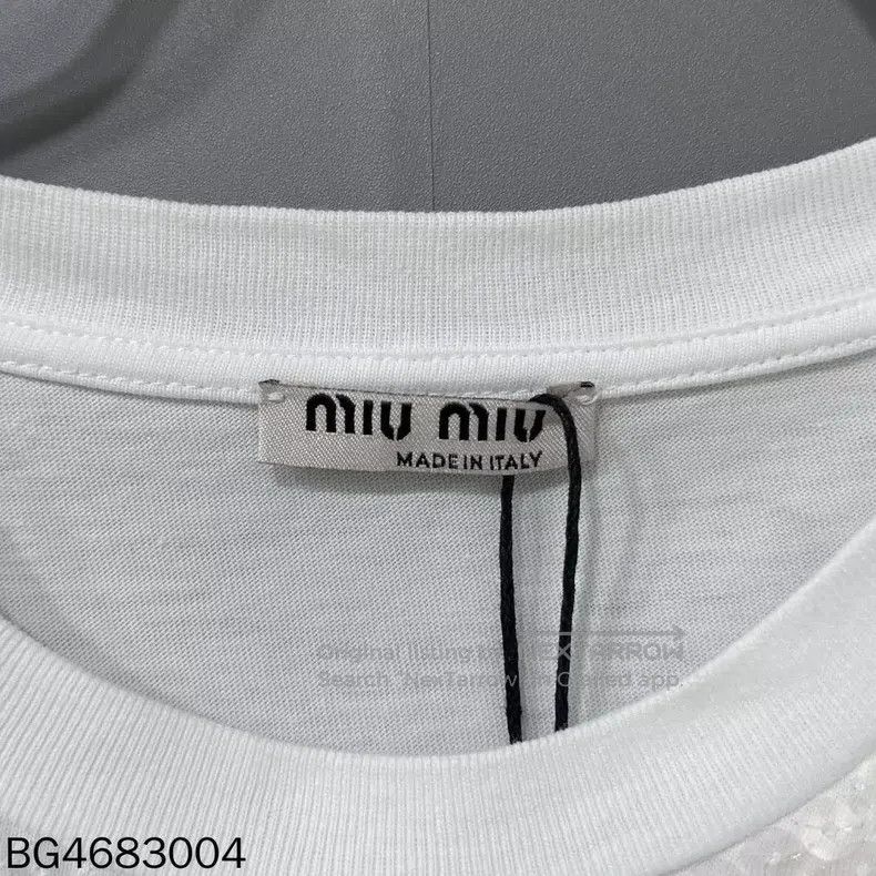 Miu Miu Miu Miu Size M Letter logo full printed sequined short slee Size M / US 6-8 / IT 42-44 - 4 Thumbnail