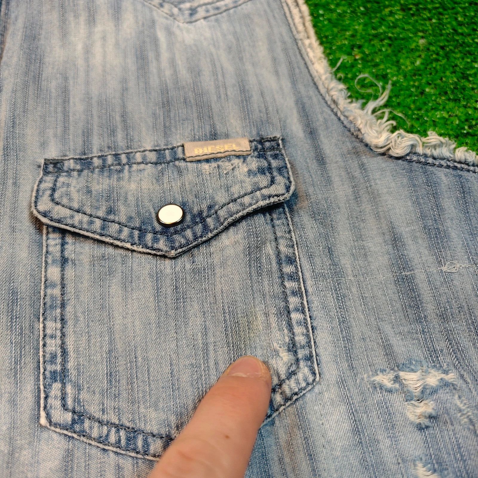 Diesel Diesel Denim Jacket vest womens XS pearl snap collared Size XS / US 0-2 / IT 36-38 - 3 Thumbnail
