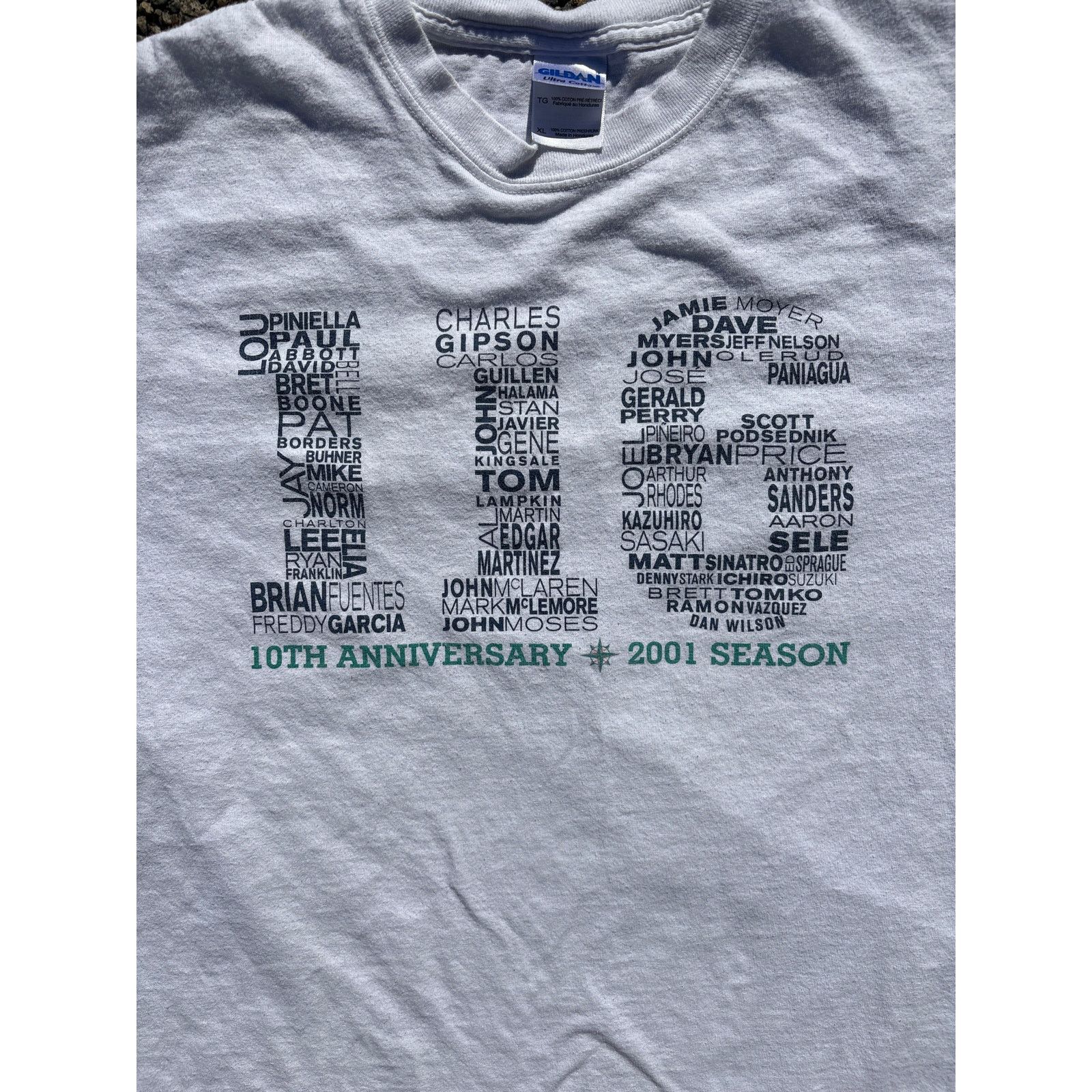 Gildan Seattle Mariners 116 season 10th anniversary 2001 XL Size US XL / EU 56 / 4 - 2 Thumbnail