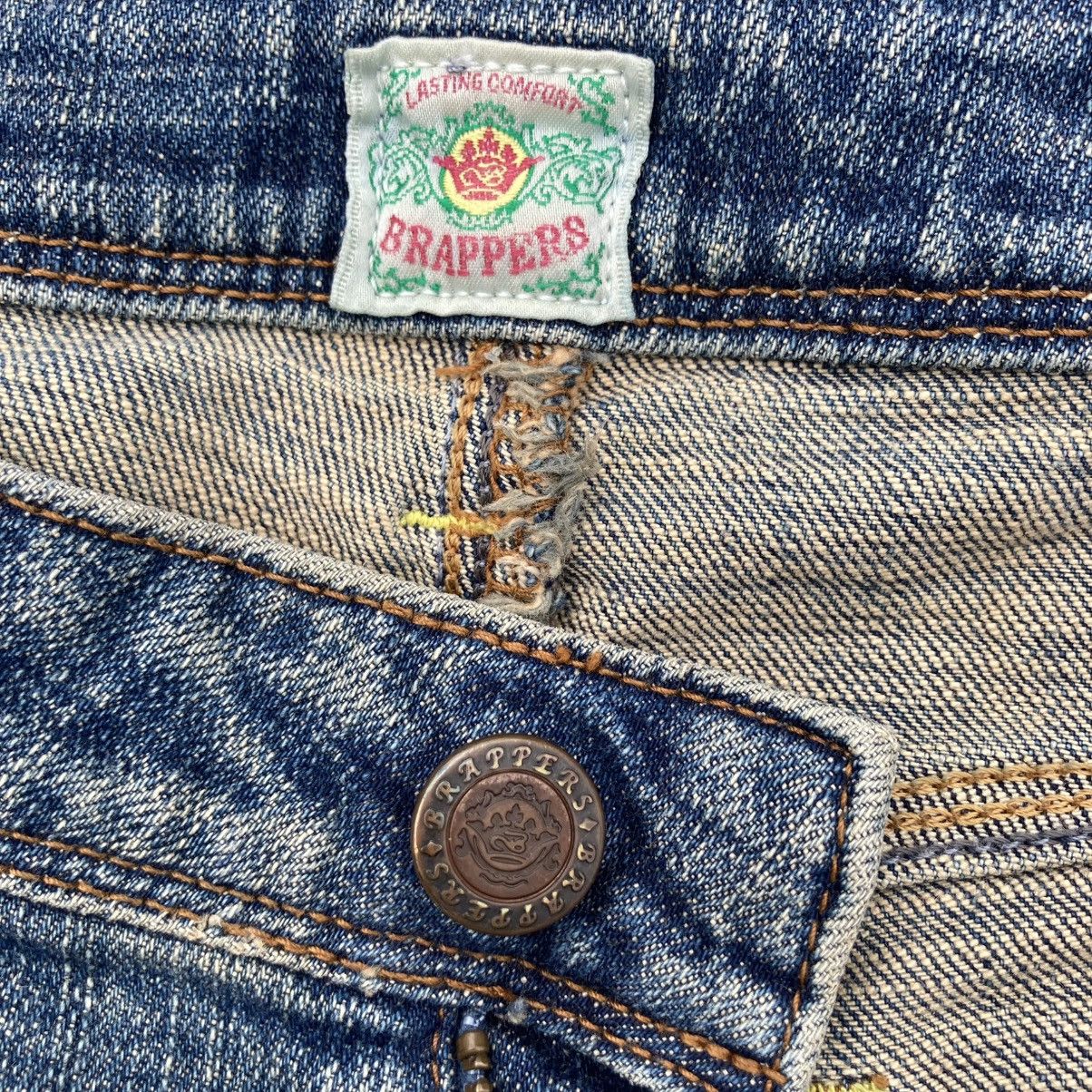 If Six Was Nine 🇯🇵 VINTAGE BRAPPERS SPIRAL CUT FLARE DISTRESSED DENIM PANTS Size 28" / US 6 / IT 42 - 15 Thumbnail
