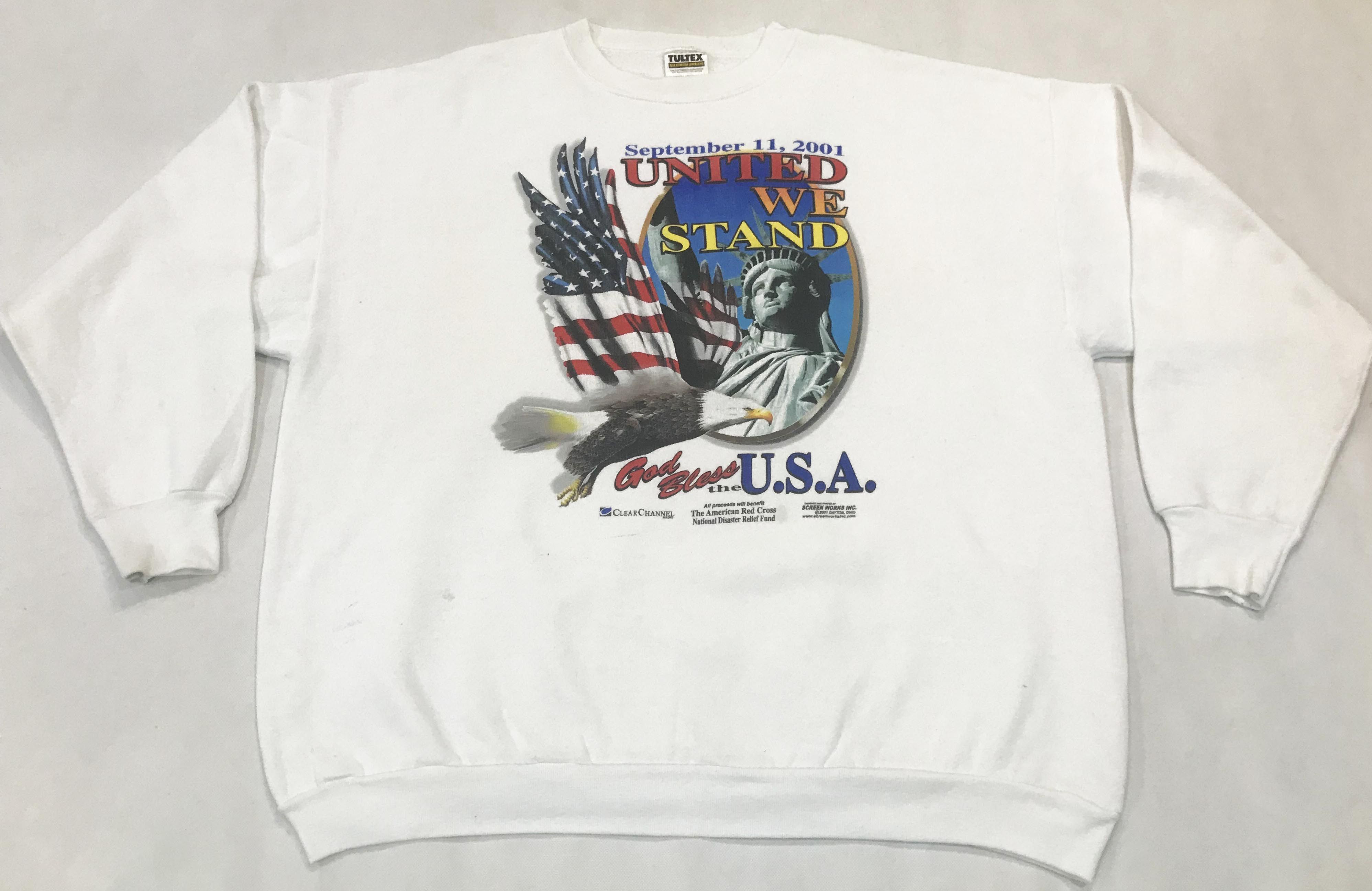 Tultex × Vintage Vintage Tultex 9/11 United We Stand God Bless USA Sweatshirt Size US XXL / EU 58 / 5 - 1 Thumbnail