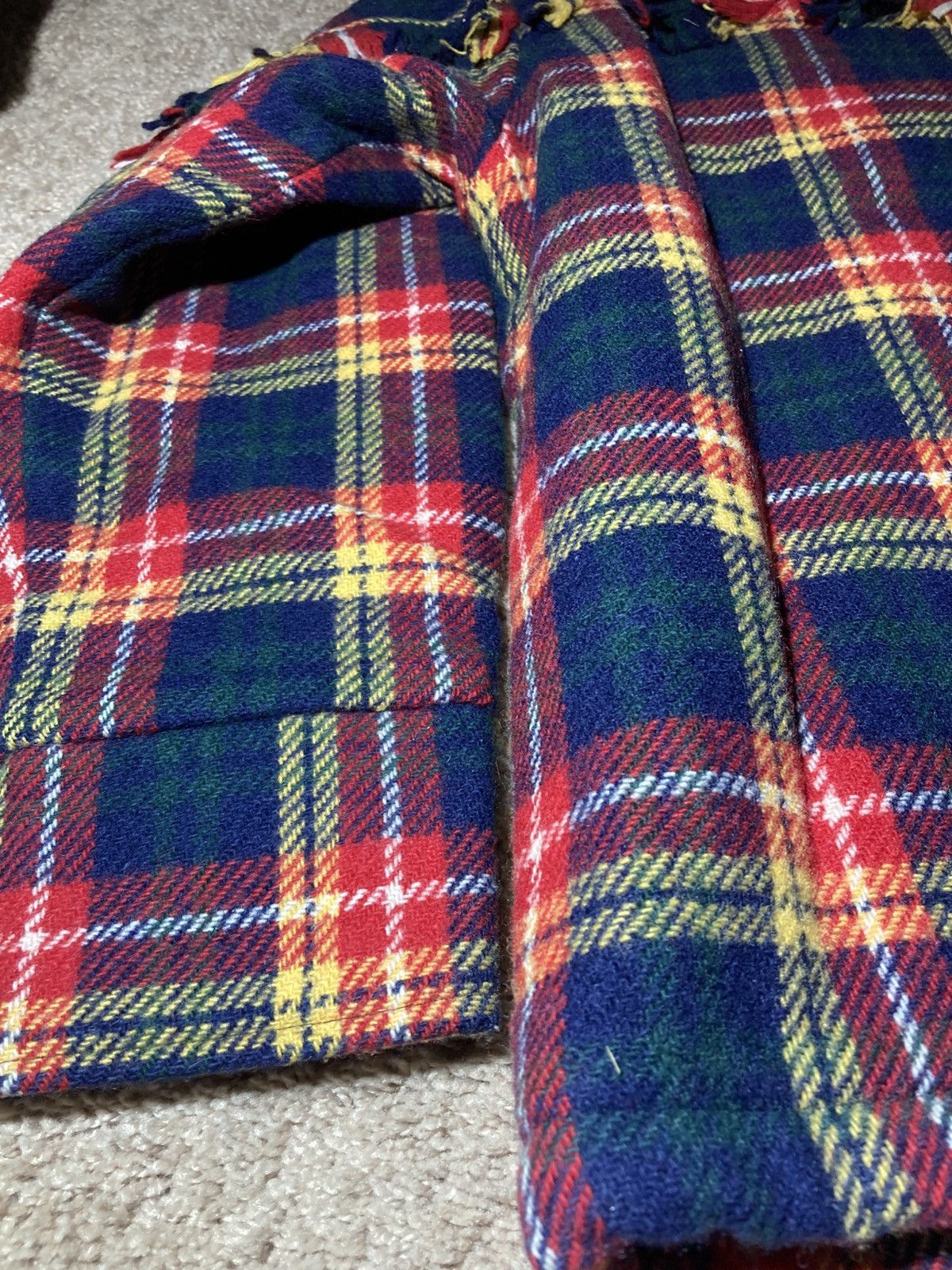 Bape 1998 Bape Check Fringe Western Jacket Fleece Plaid Tassel OG Size US XS / EU 42 / 0 - 11 Thumbnail