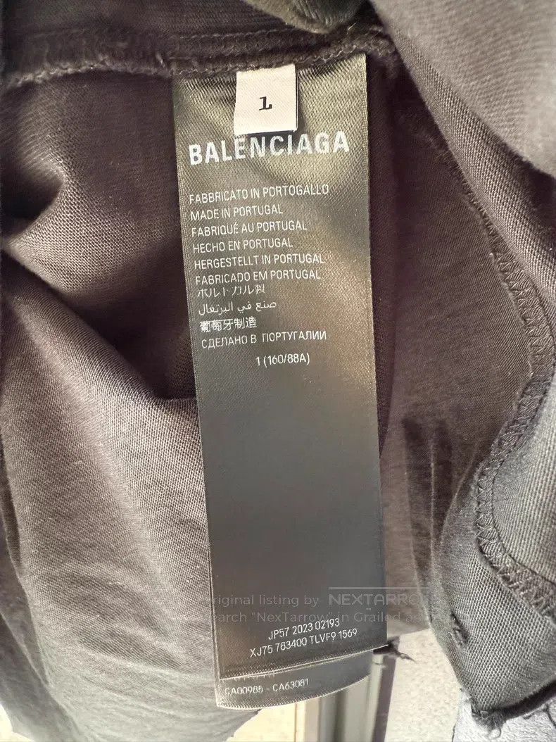 Balenciaga Balenciaga Black Double Ring Distressed Hem Sweatshirt Size US S / EU 44-46 / 1 - 4 Thumbnail