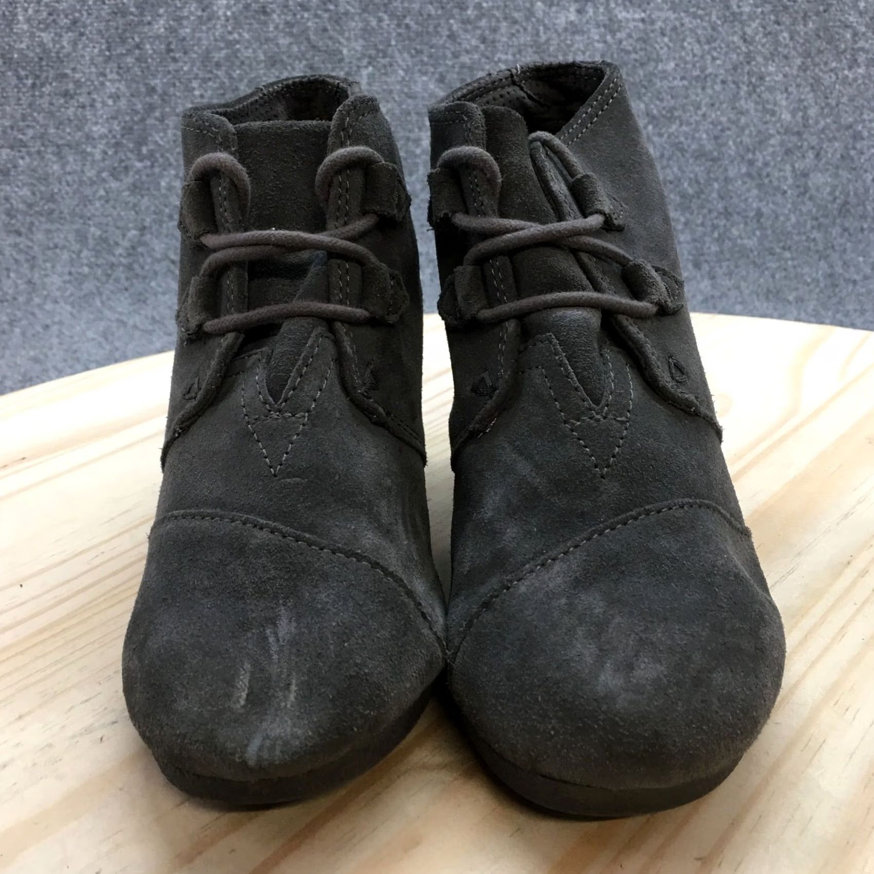 Toms Toms Boots Womens 6 Kala Desert Wedge Booties Gray Suede Lace Up 10012957 Size US 6 / IT 36 - 4 Thumbnail