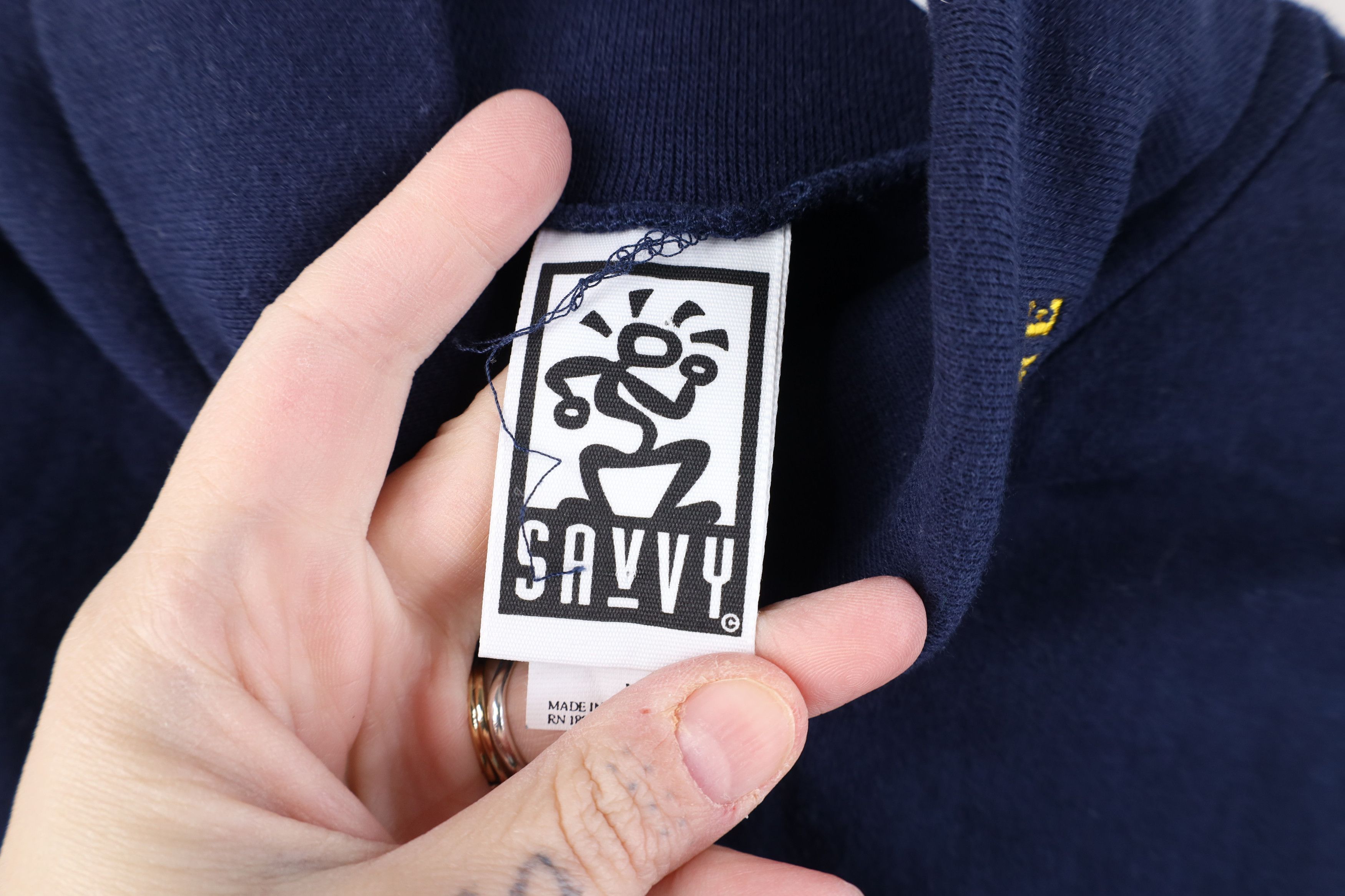 Vintage Vintage 90s Dame University Turtleneck T-Shirt Navy Blue Size US L / EU 52-54 / 3 - 5 Thumbnail