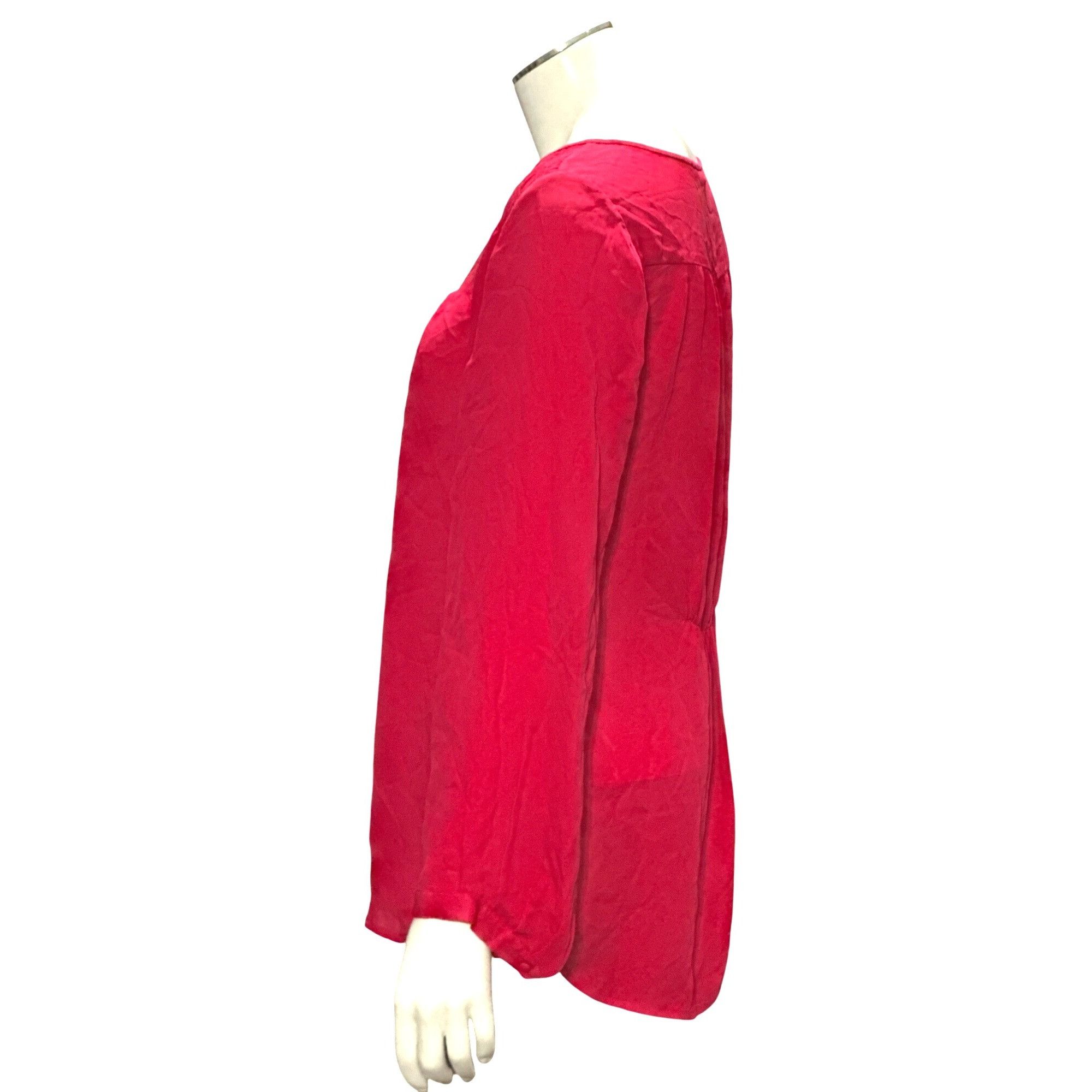 Joie Joie Red Avanti Blouse 100 Percent Silk Long Sleeve Scoop Ne Size M / US 6-8 / IT 42-44 - 4 Thumbnail
