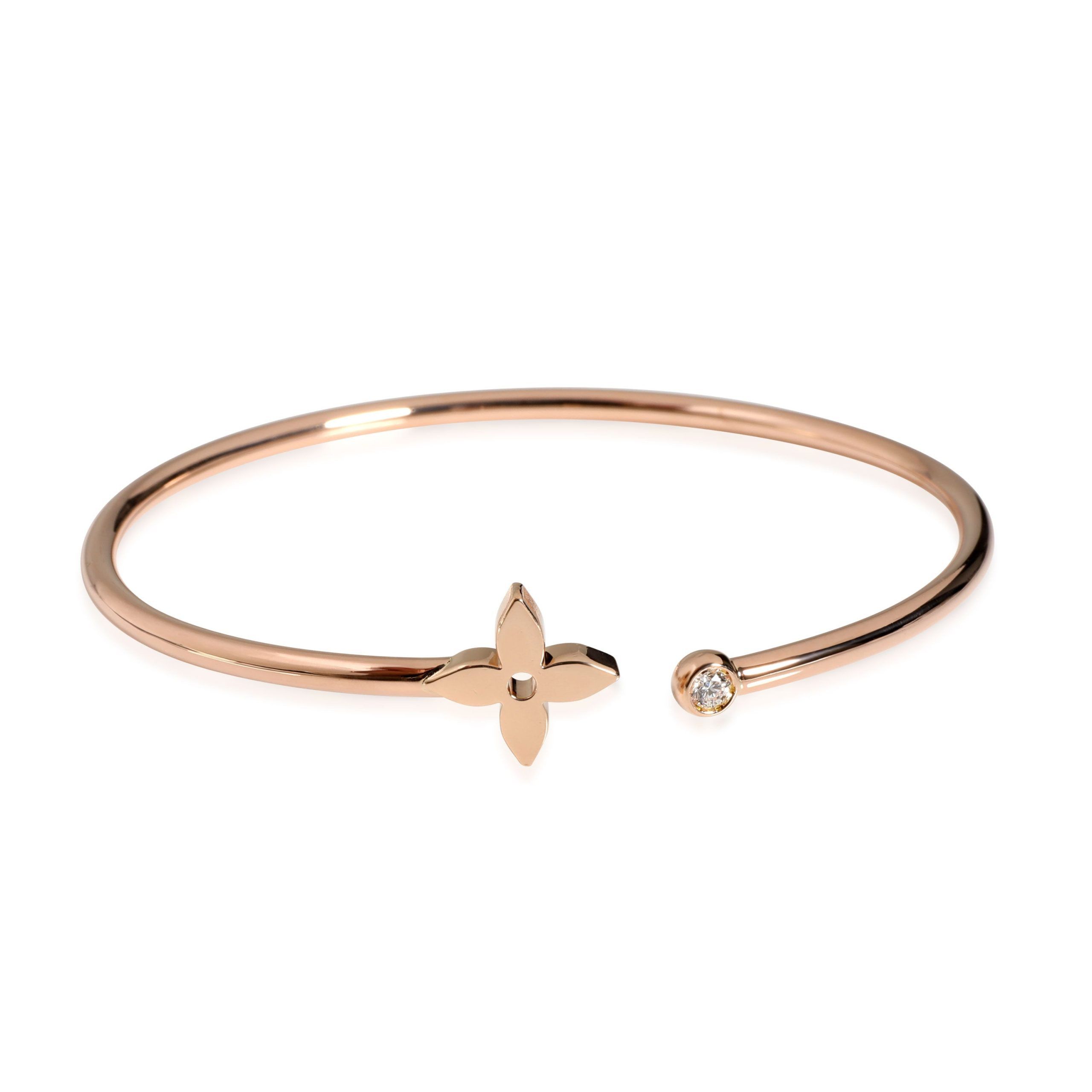 image of Louis Vuitton Idylle Blossom Twist Diamond Cuff In 18K Pink Gold 0.06 Ctw, Women's
