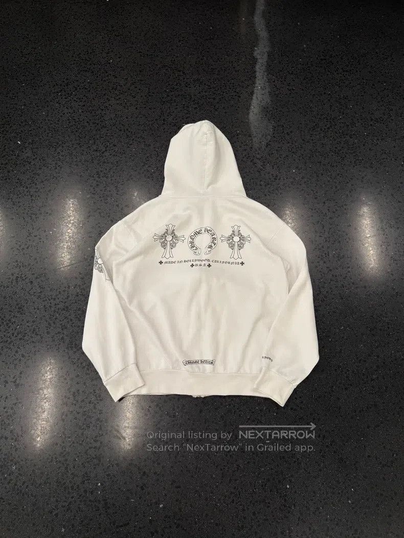 Chrome Hearts CHROME HEARTS Size L White zipper hoodie multi-element prin Size US L / EU 52-54 / 3 - 2 Thumbnail
