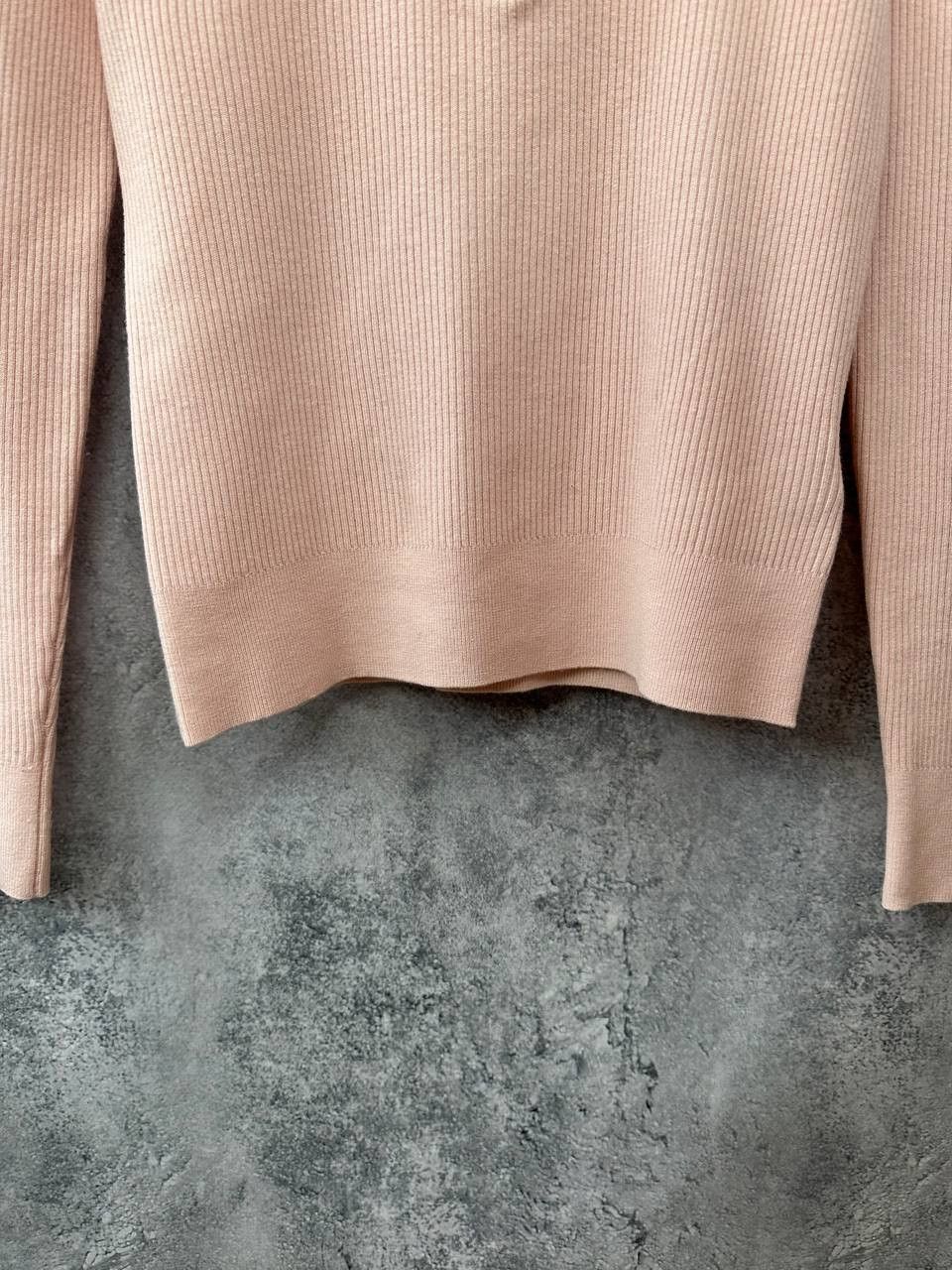Reiss Reiss Sienna Ribbed Space Wool Polo Shirt in Blush Sweater Size L / US 10 / IT 46 - 9 Thumbnail