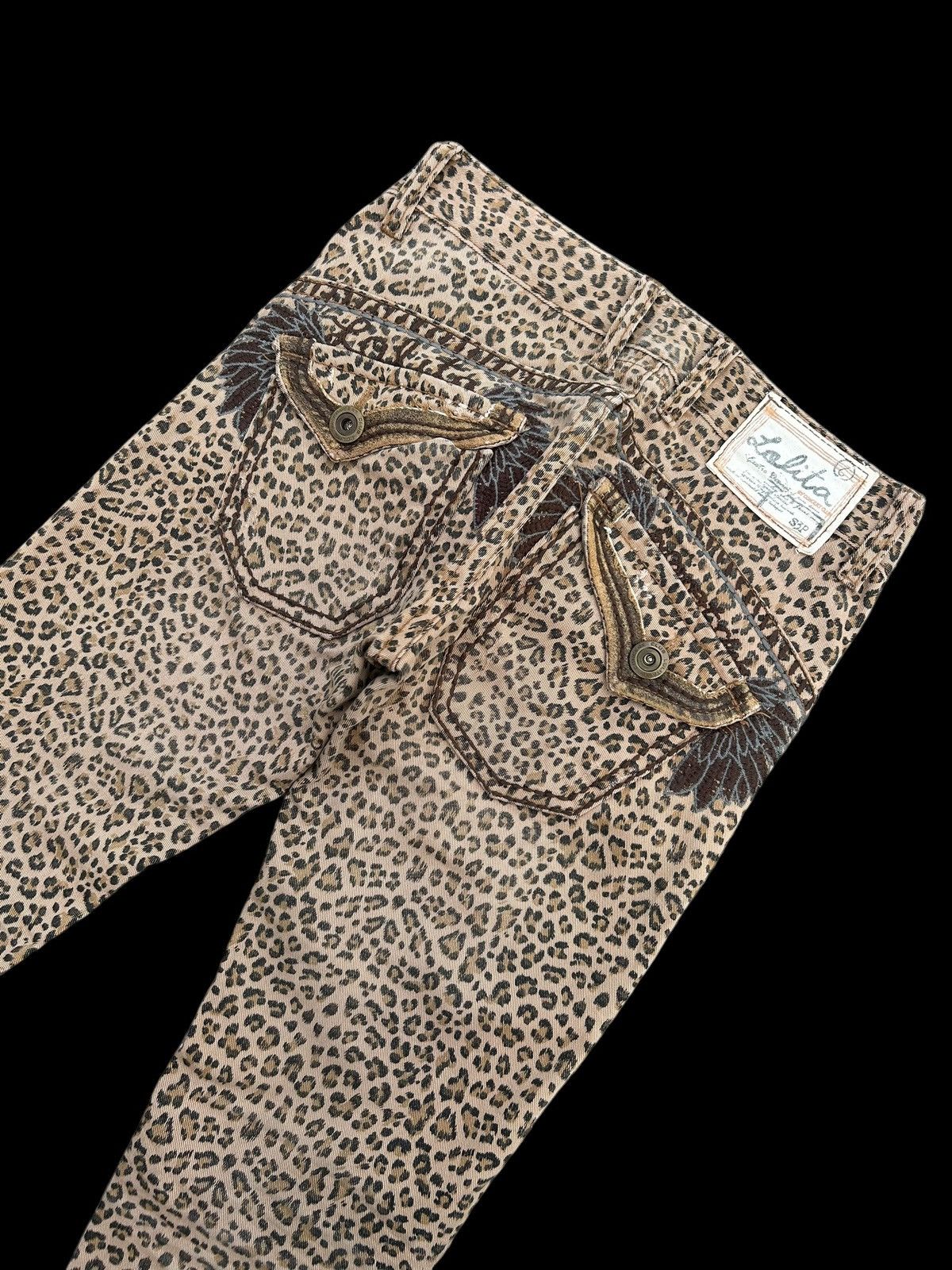 Kapital YOSHITOMO NARA LOLITA Exotic Leopard Distressed Denim Jeans Size US 29 - 1 Thumbnail
